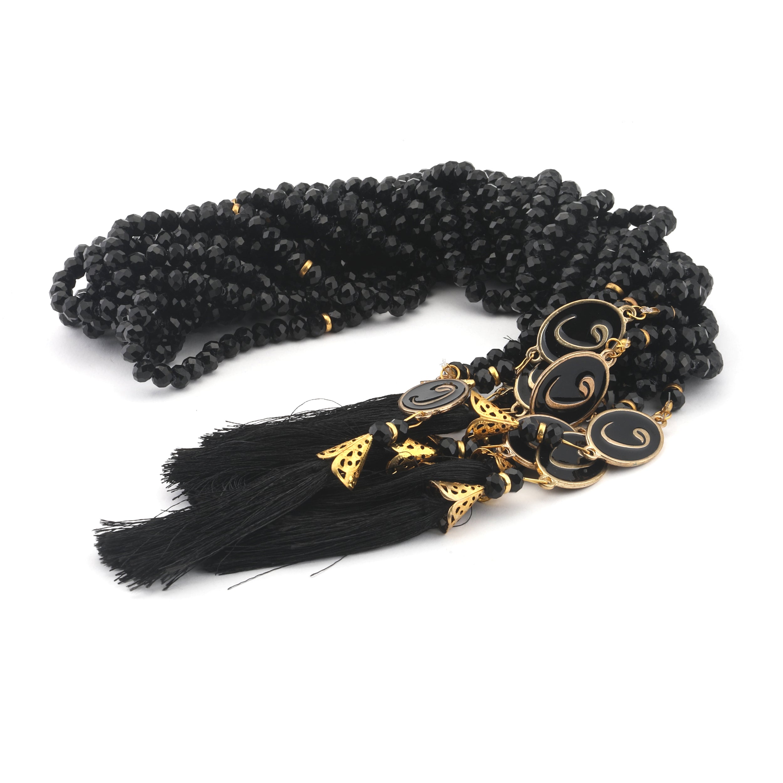 Amsons Special Waw Black & Gold Acsent 100 Bead Tasbih