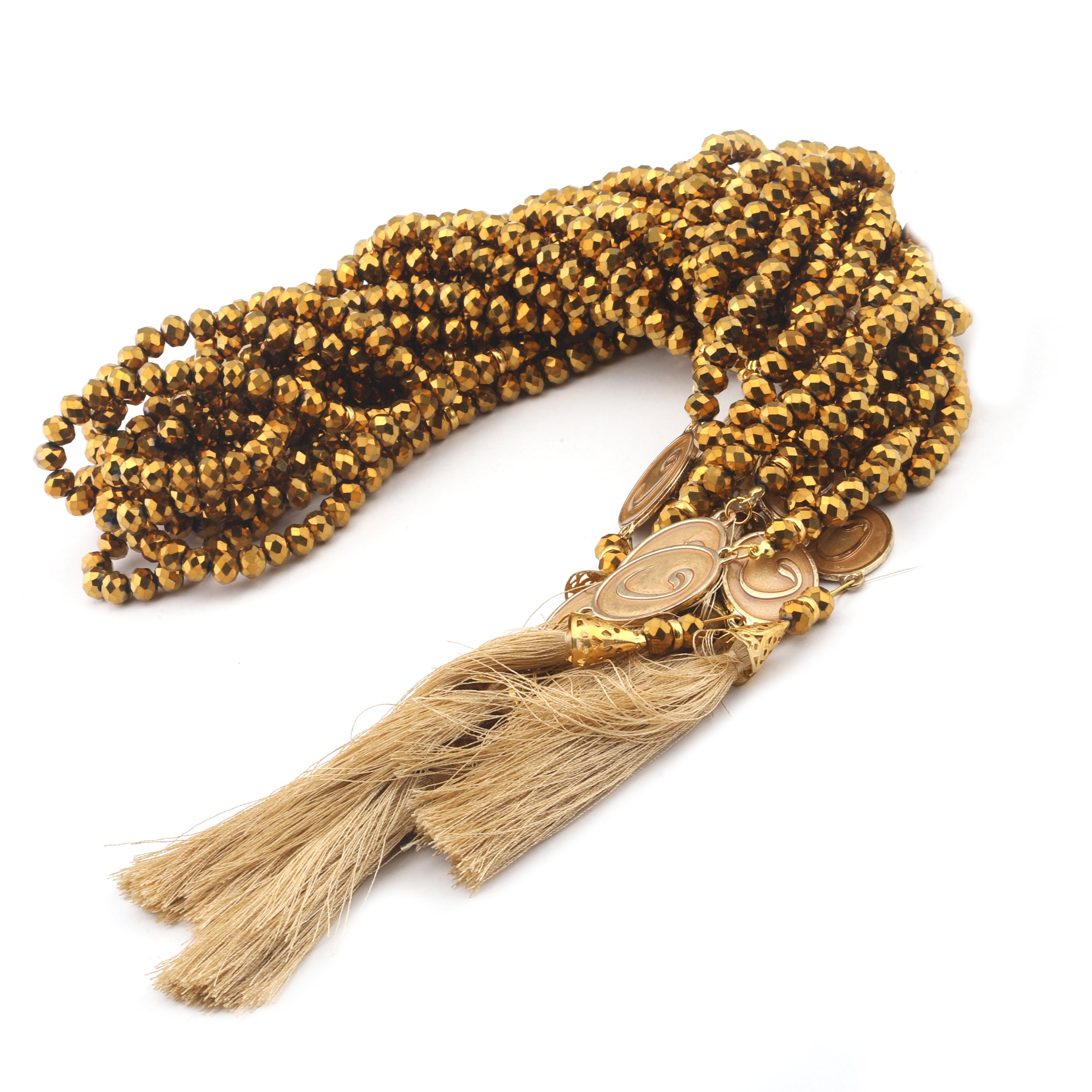 Amsons Special Waw Gold Acsent 100 Bead Tasbih