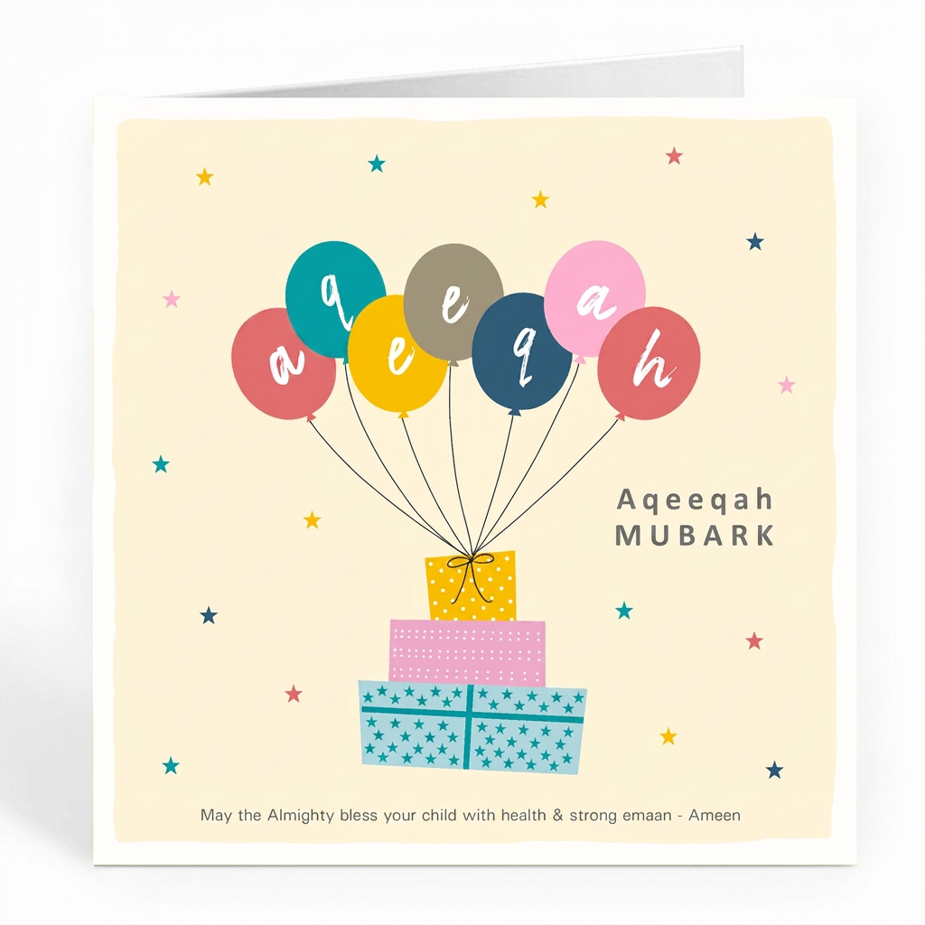 Aqeeqah Mubarak Card