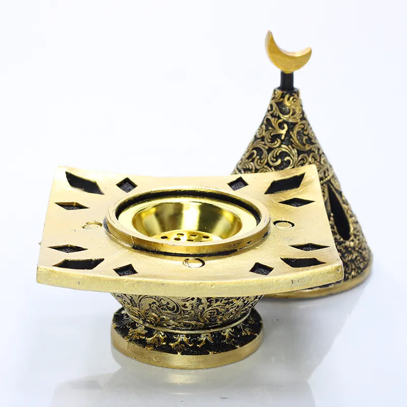 Carved Black and Gold Burner 10143