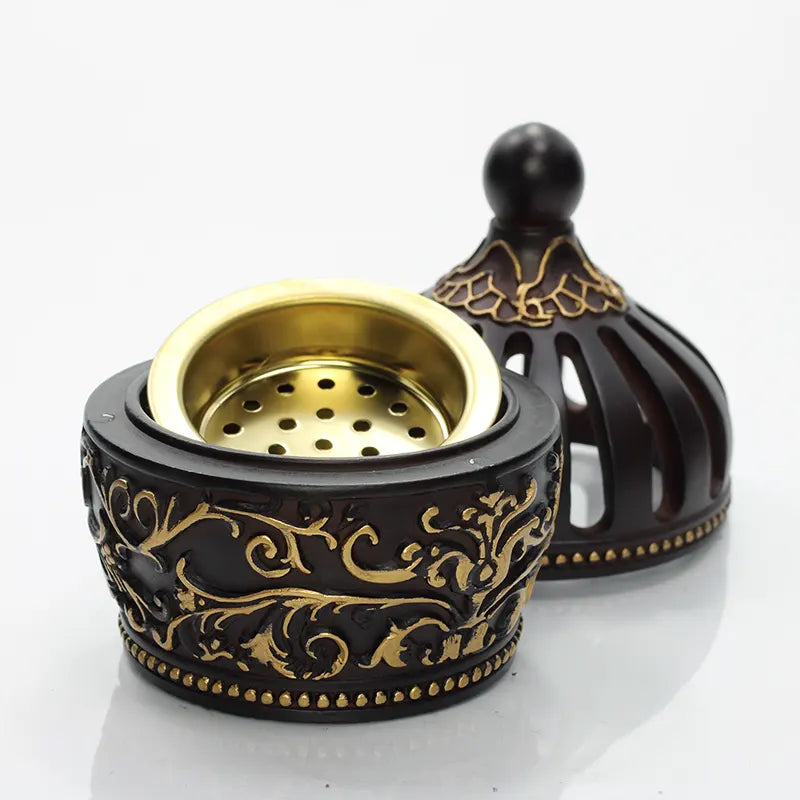 Patterned Brown Circle Bukhoor Burner H7518