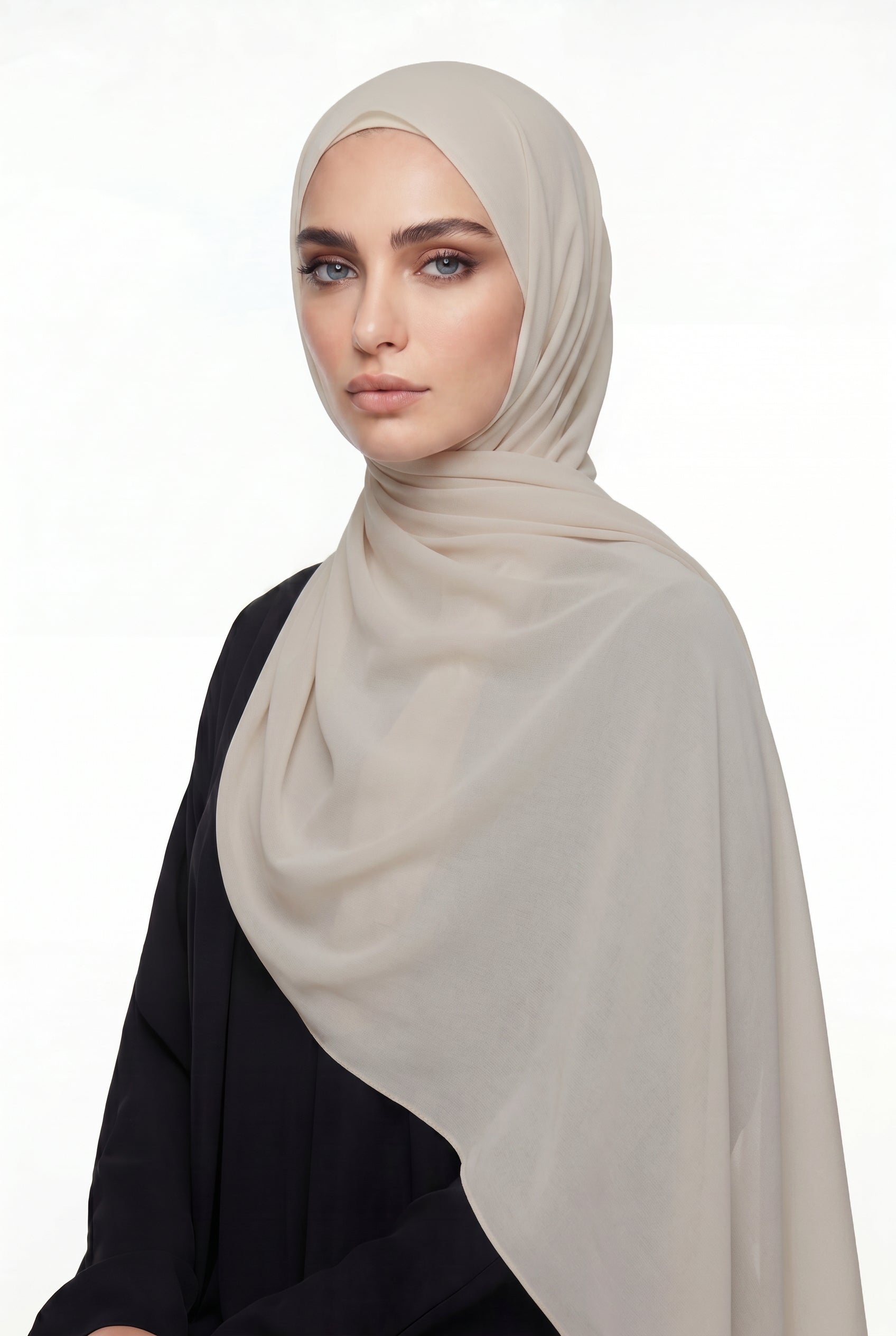 Beige Chiffon Hijab Col 72