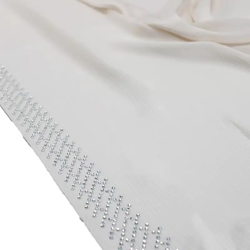 Silk Crinkle Cream Beaded Hijab