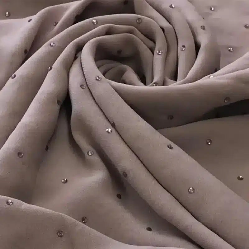 Emirati chiffon with stone embellishments Faded Pink