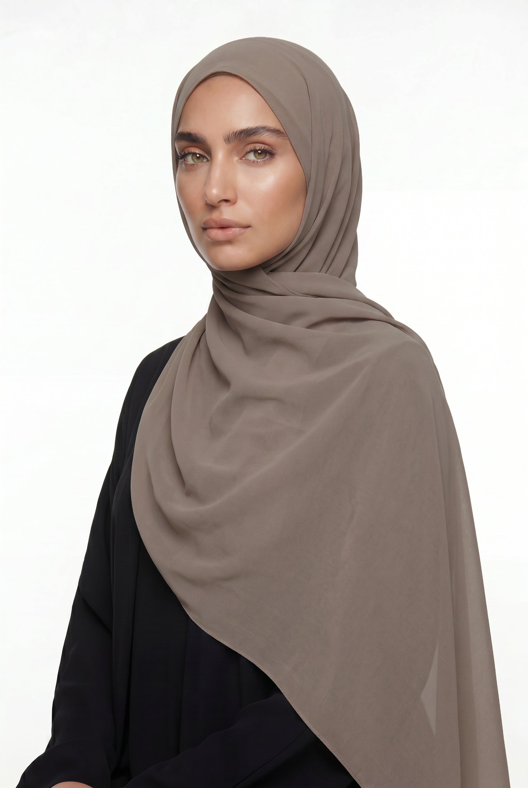 Fluid Stretch Chiffon Hijab Mushroom Col 54