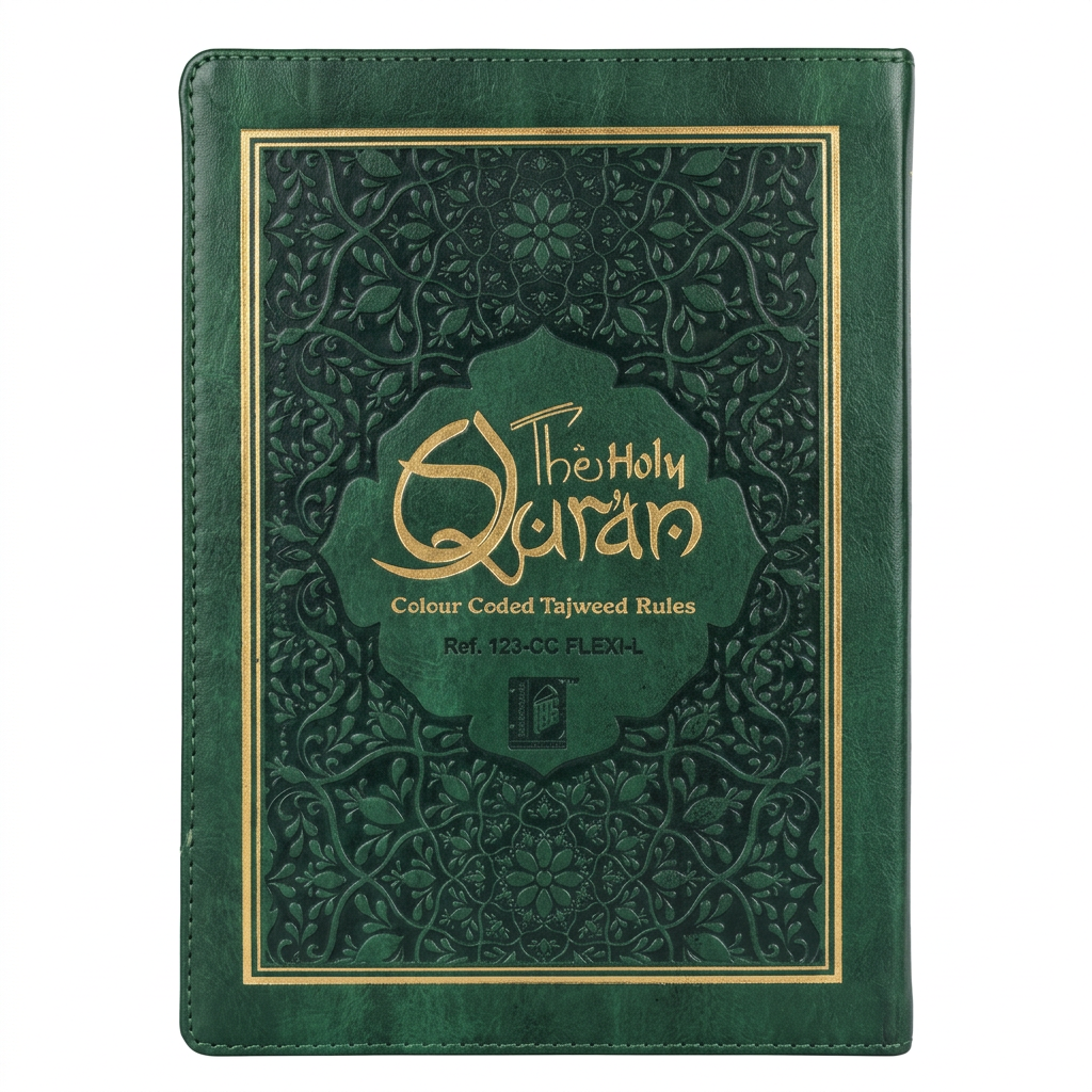 Flexi 15 Lined Colour Coded Tajweed Quran Green 123CC - A5