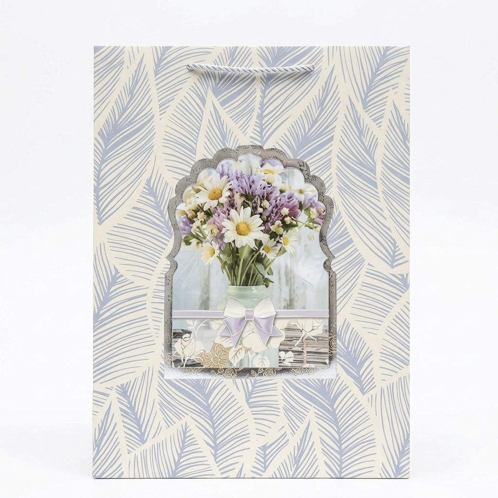 Floral Gift Bag Purple - Large