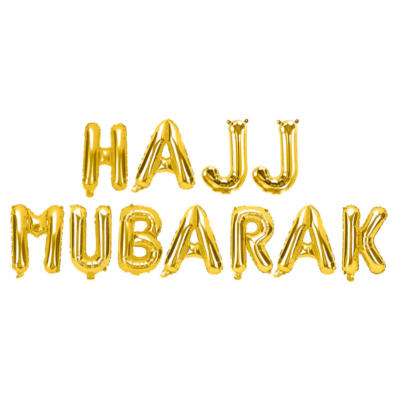 Hajj Mubarak Foil Balloons Gold
