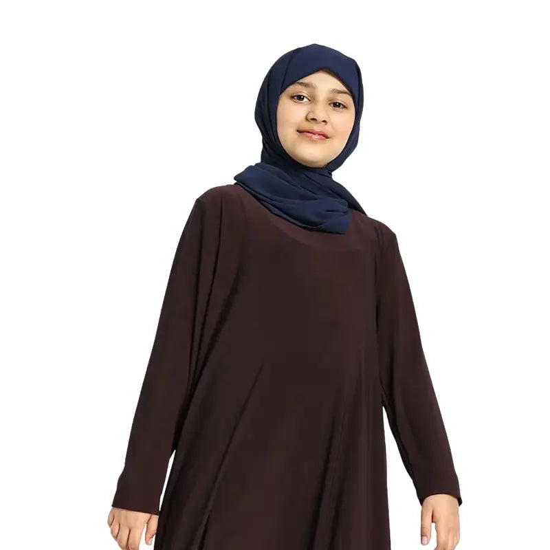 Girls Brown Jersey Abaya