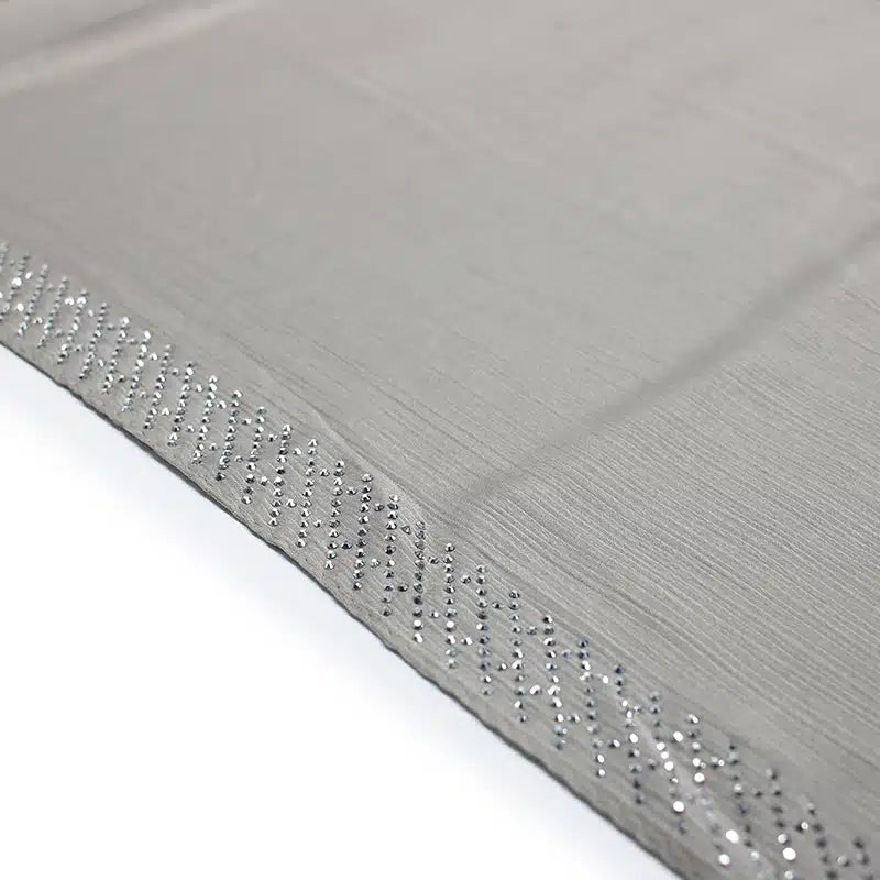Silk Crinkle Grey Beaded Hijab