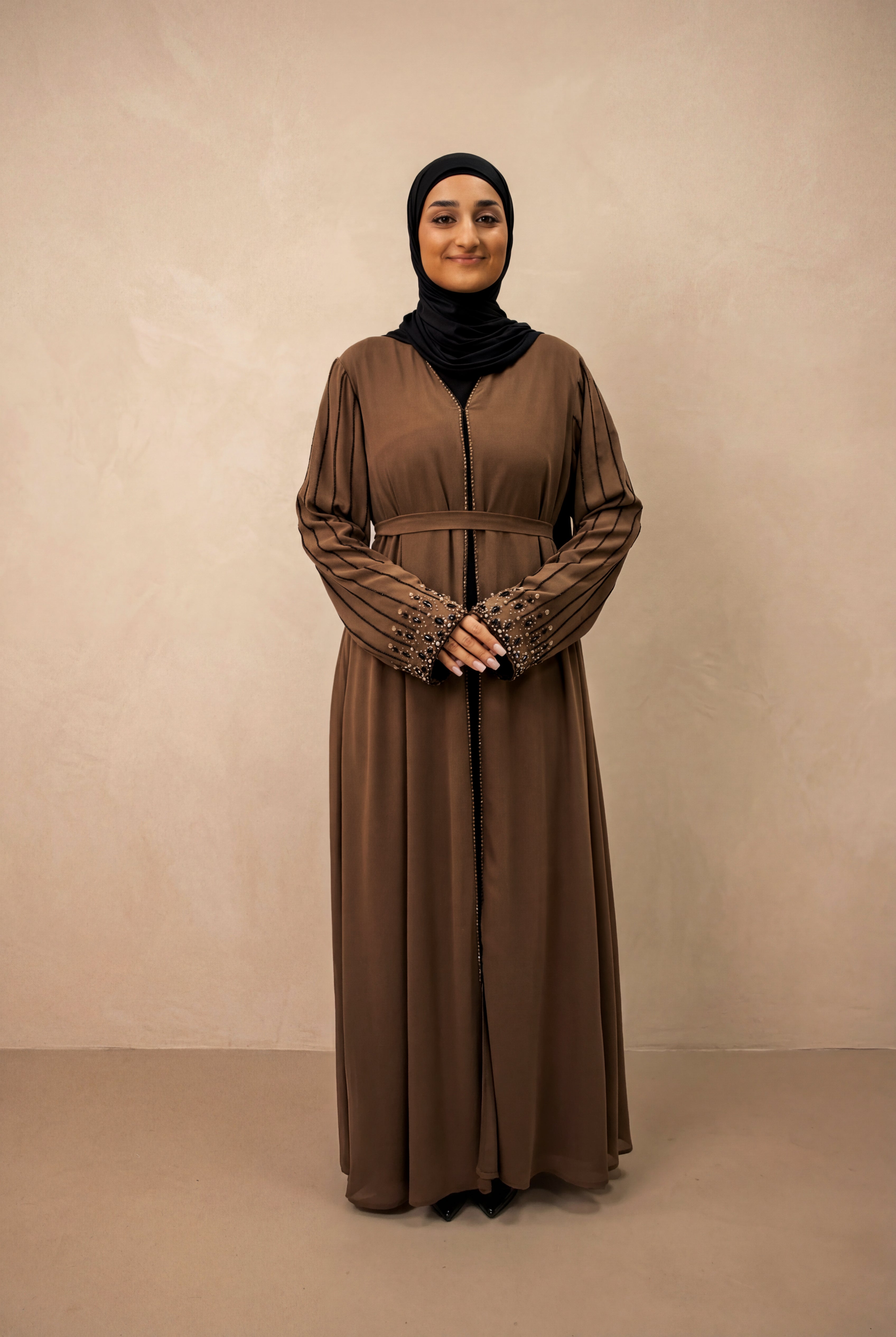 Royal Pearl Chiffon Kimono 6095 Mocha