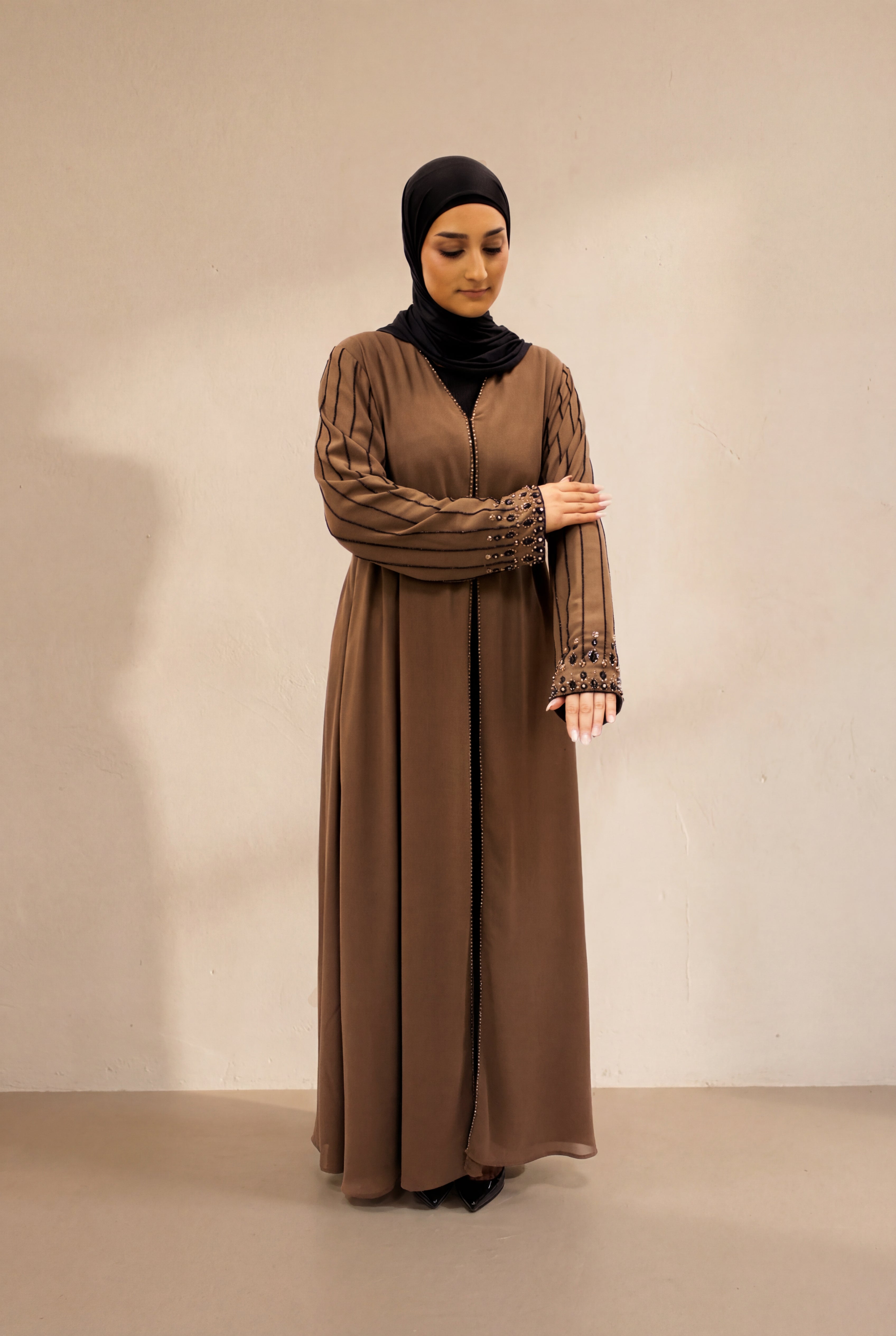 Royal Pearl Chiffon Kimono 6095 Mocha