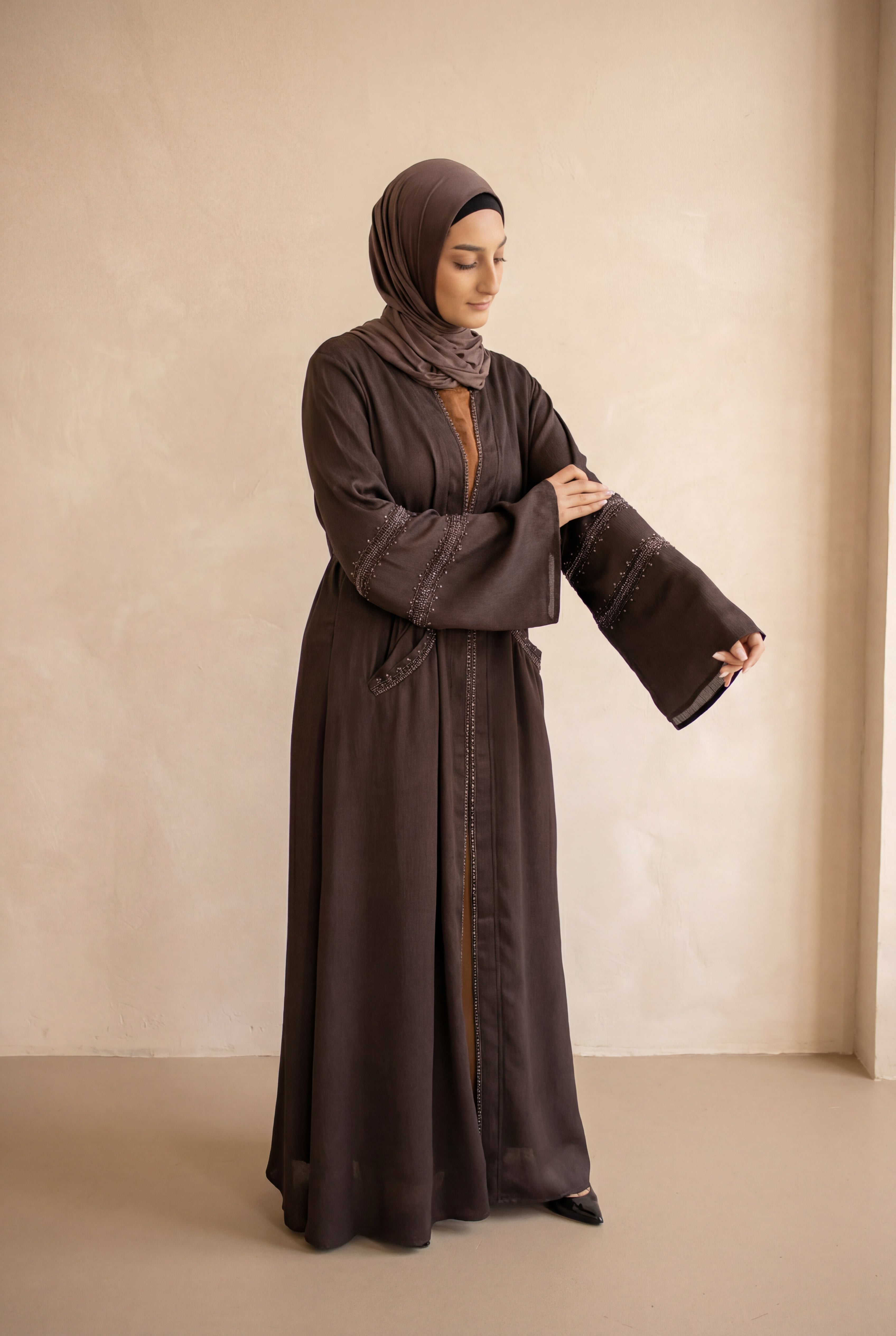 Beaded Weekend Kimono 6090 Chocolate