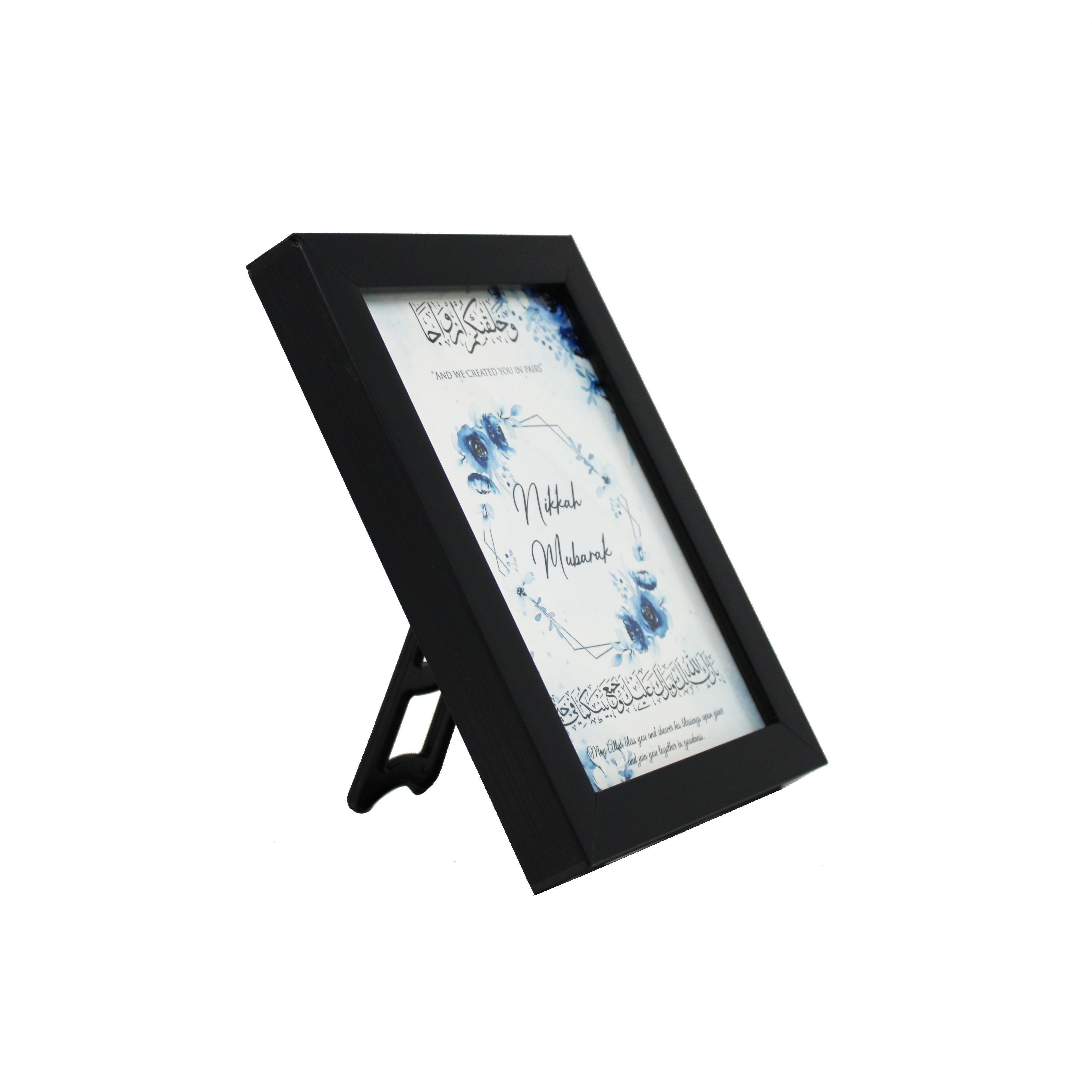 Nikah Mubarak Blue Rose Frame