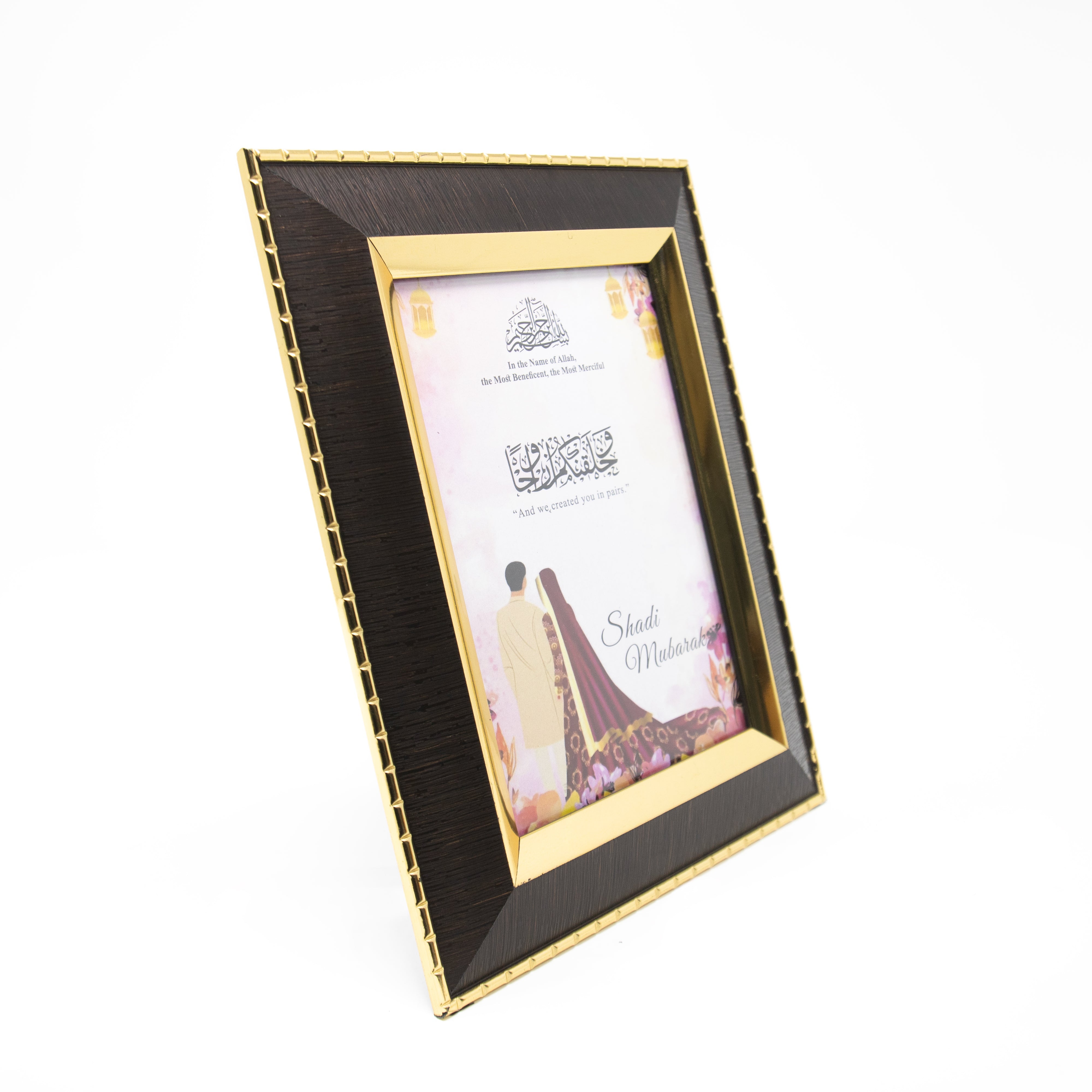 Shaadi Mubarak "And We Created You In Pairs" Gift Frame (Gold Insert)