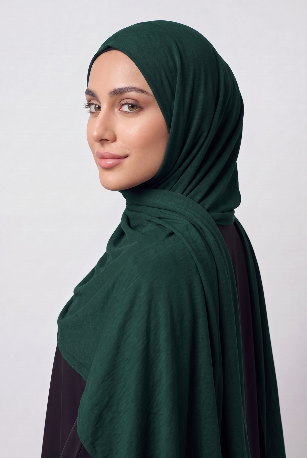 Elegant Jersey Hijab Emerald Green Col 143