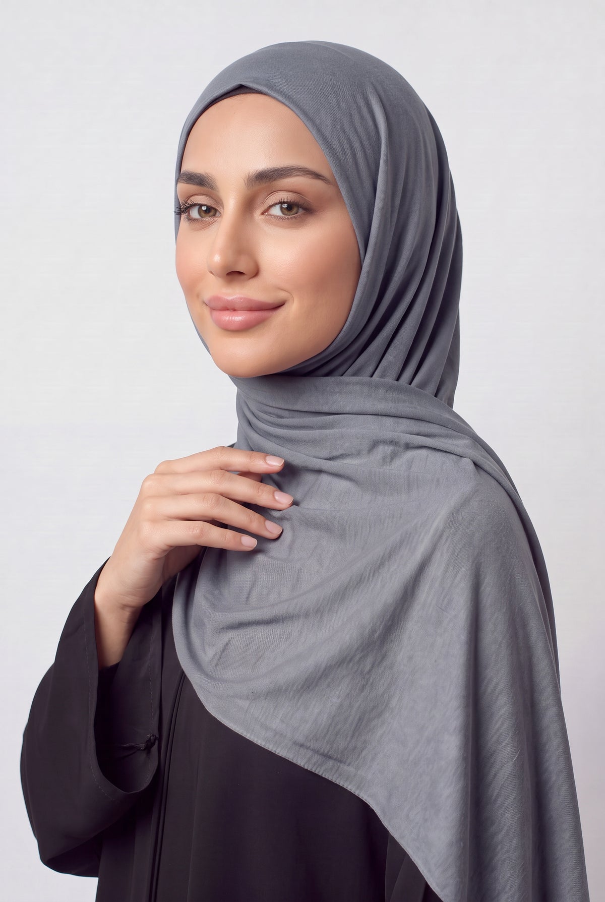 Elegant Jersey Hijab Grey Col 17