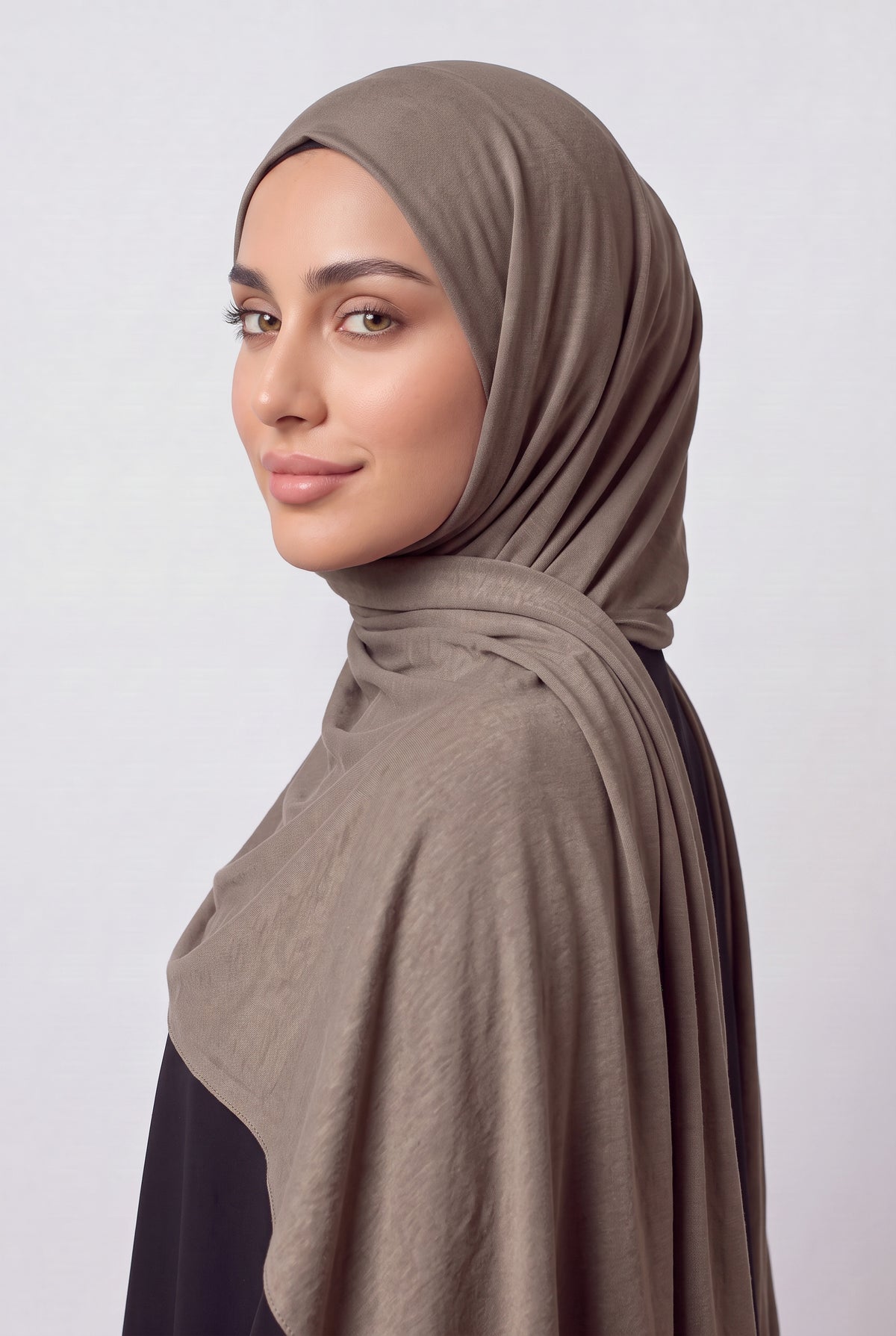 Elegant Jersey Hijab Taupe Col 47