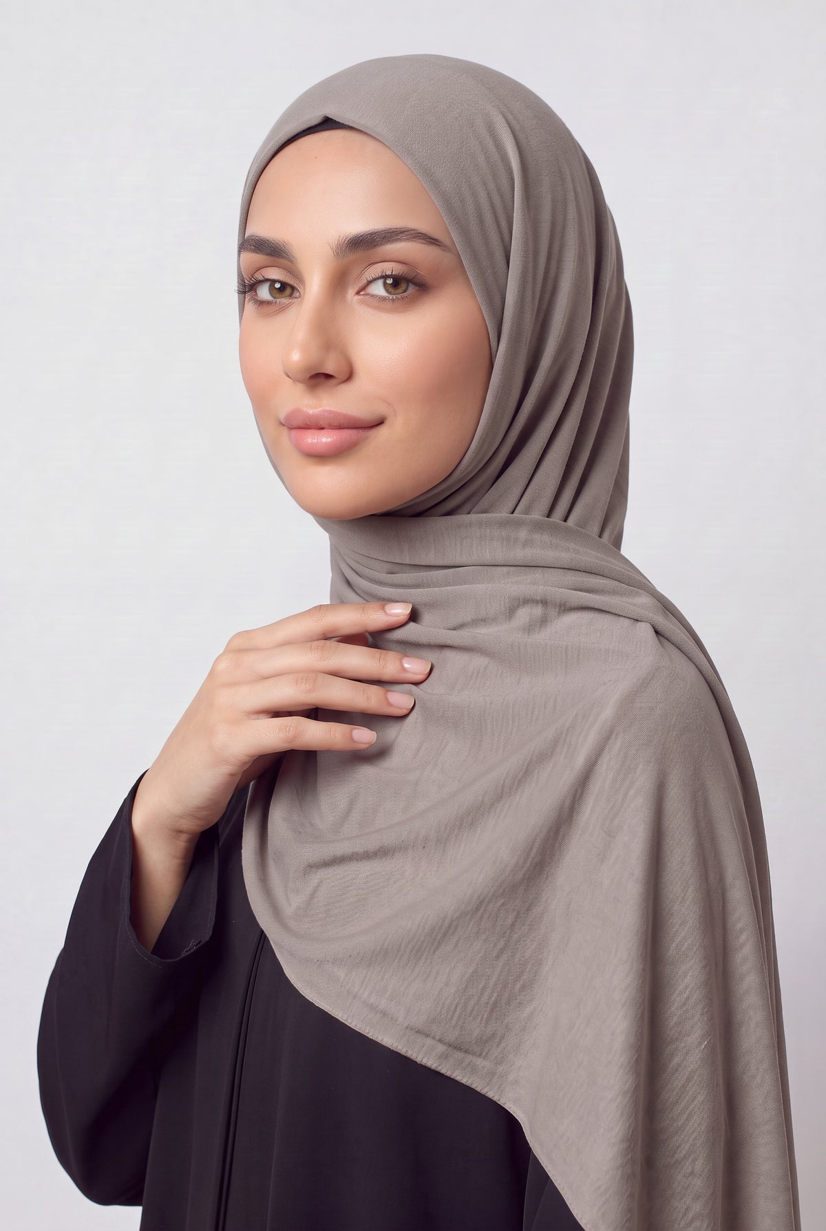 Elegant Jersey Hijab Light Taupe Col 48