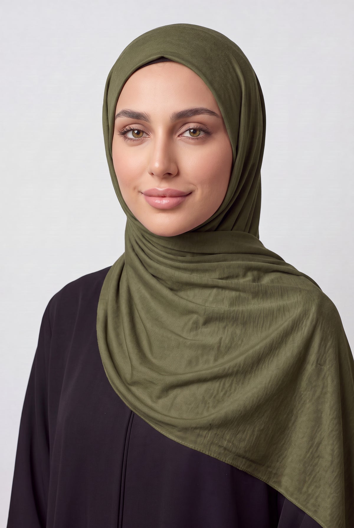 Elegant Jersey Hijab Olive Col 57