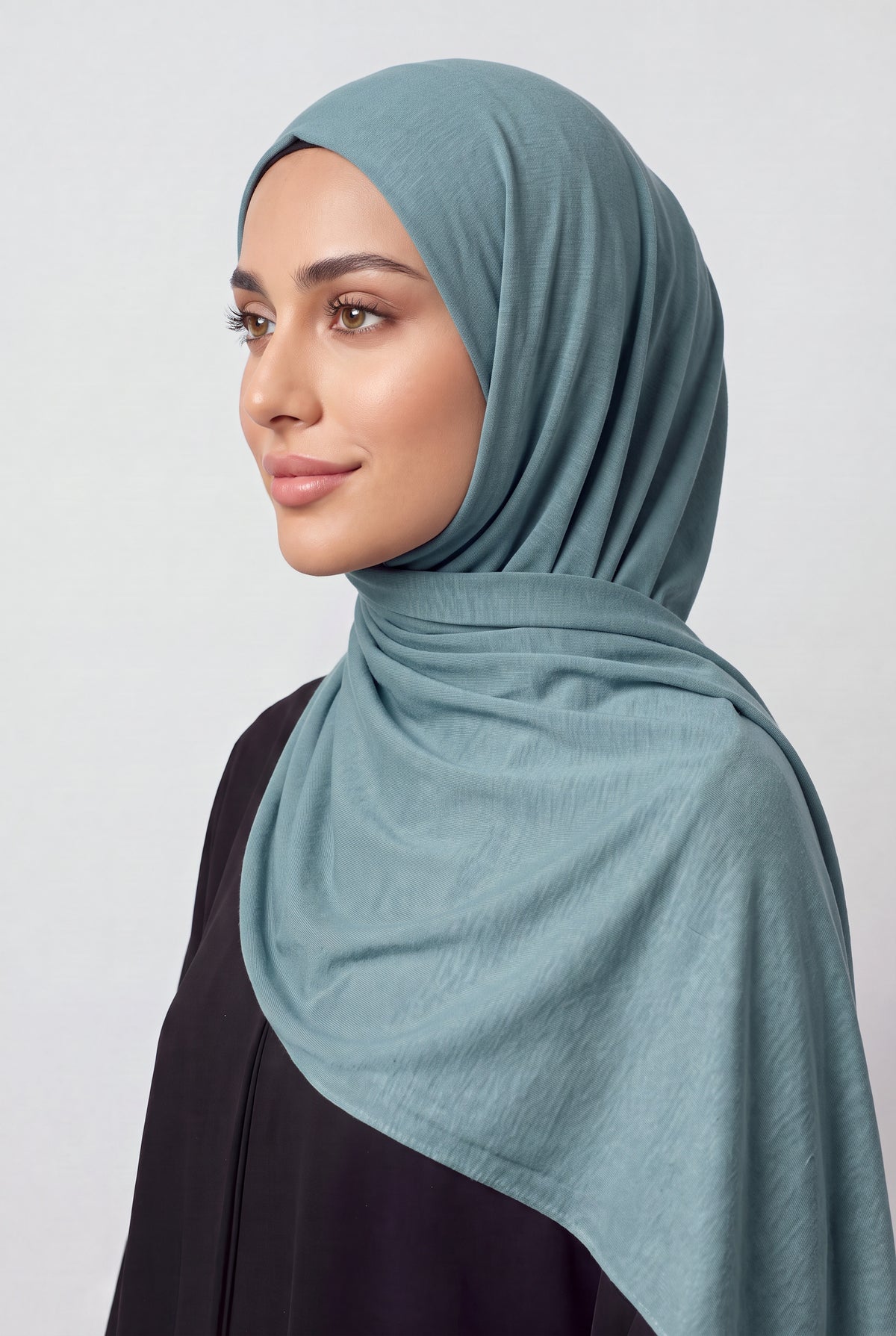 Elegant Jersey Hijab Dusty Blue Col 88