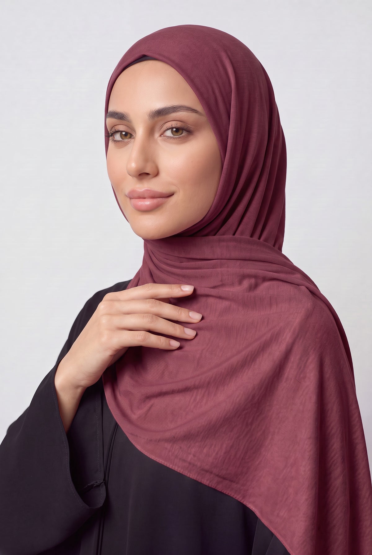 Elegant Jersey Hijab Rosewood Col 91