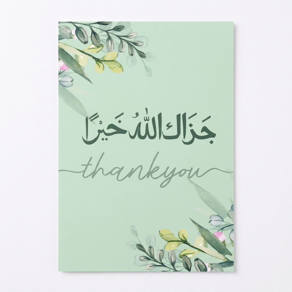 Jazakallahu Khairan Arabic Card