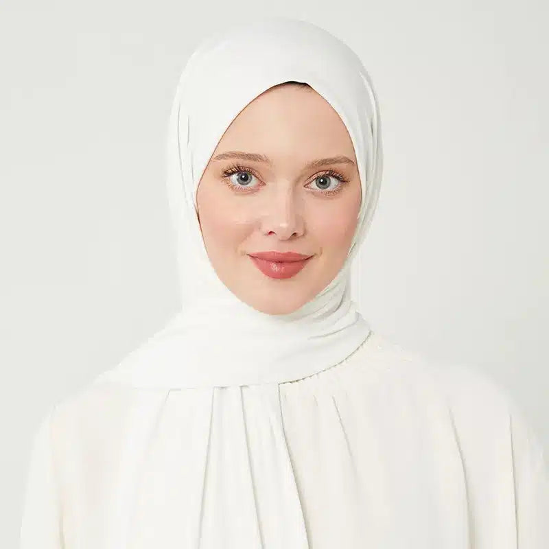 Jersey Hijab Off White