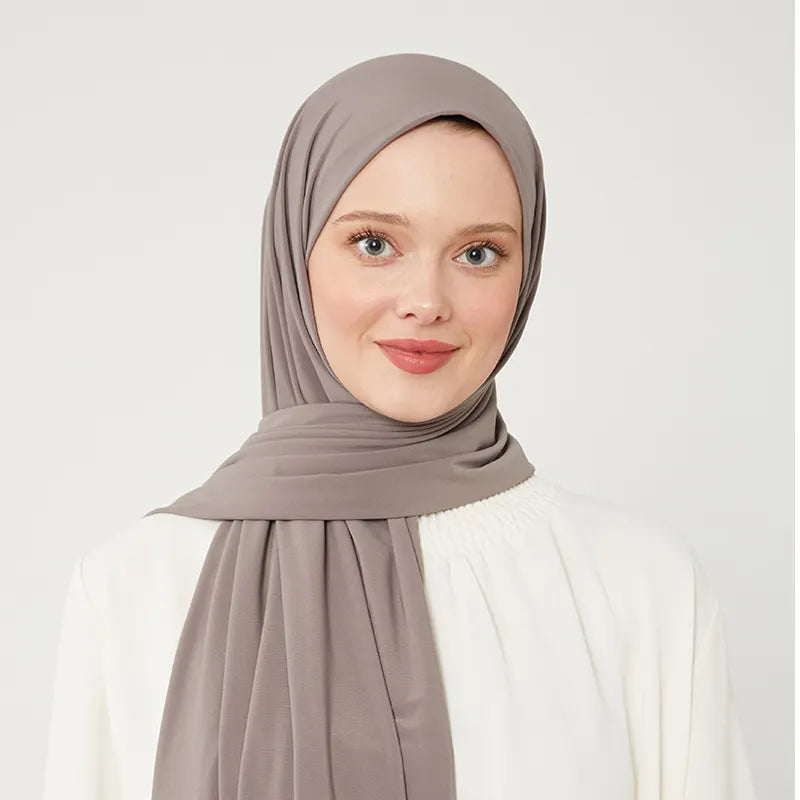 Jersey Hijab Fossil Grey