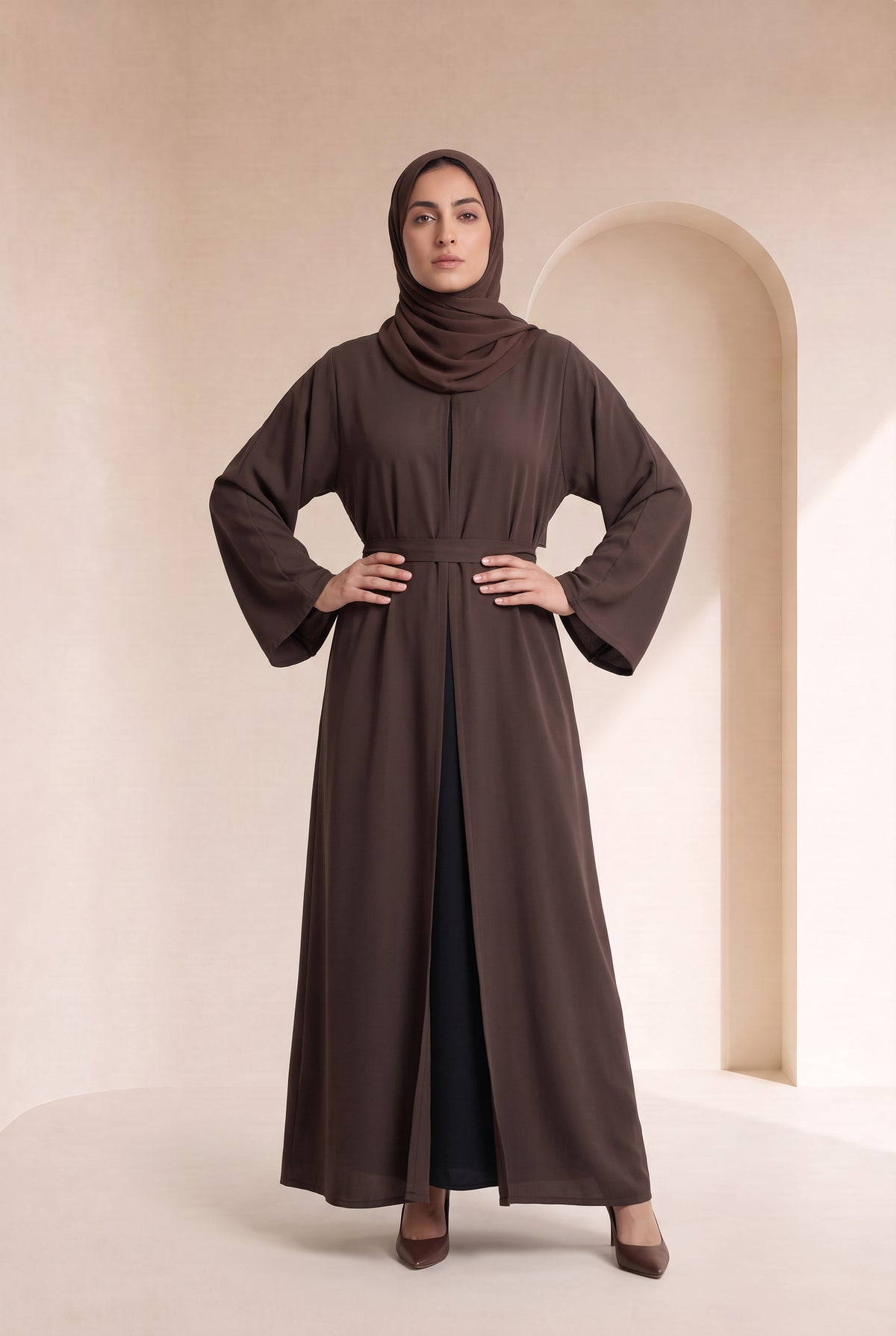 Belted Nida Kimono Chocolate Brown