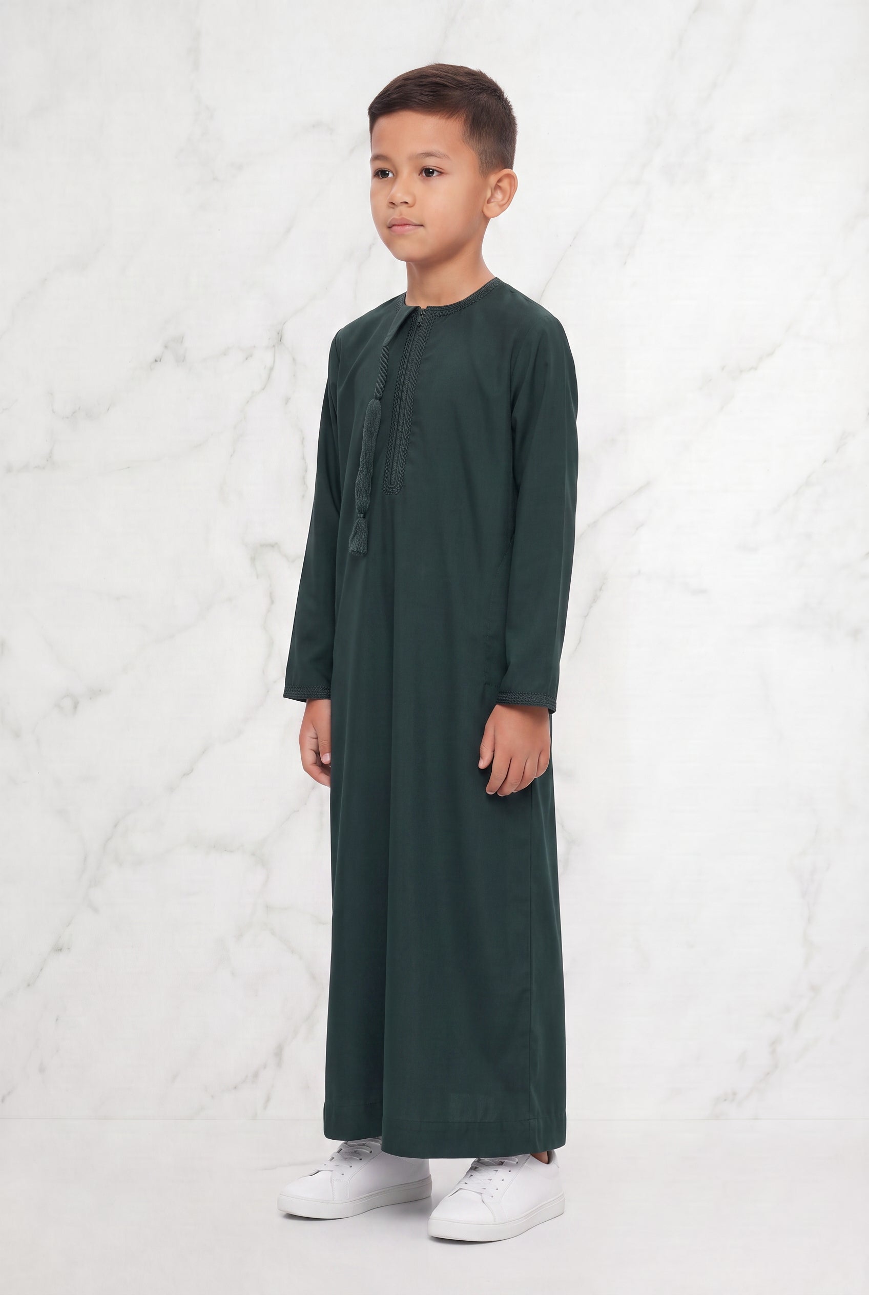 Boys Omani Tasselled Thobe Green 102 Col 17