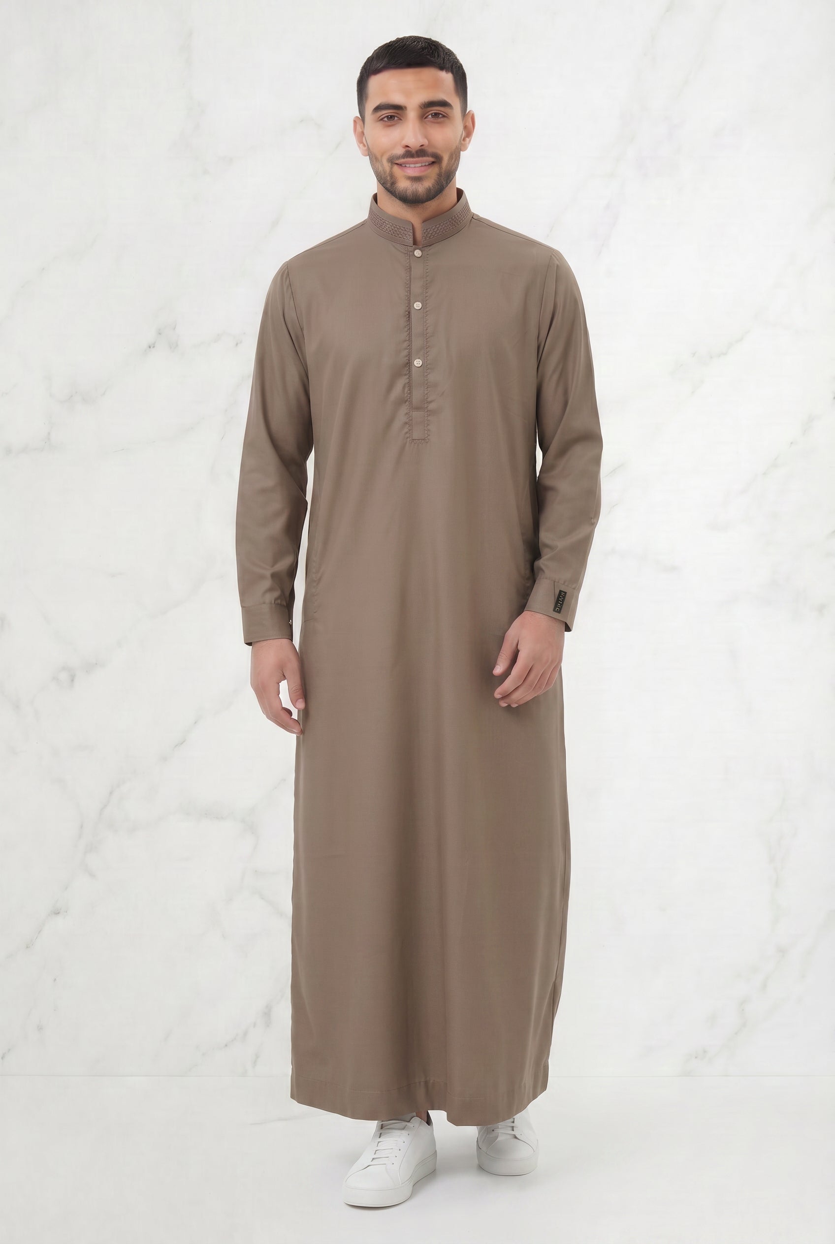 Premium Collared Thobe Hazelnut 111 Col 5