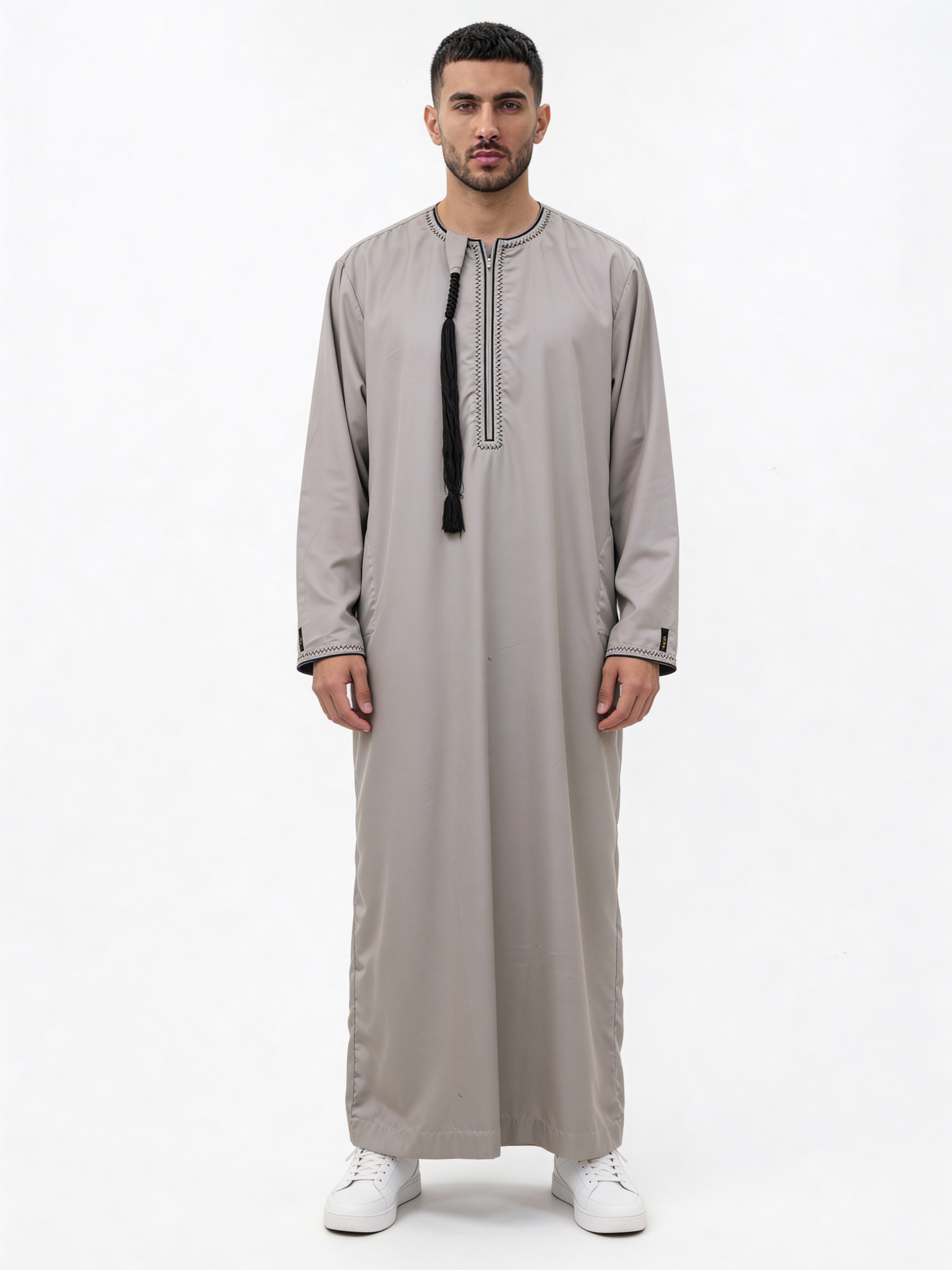 Omani Tasseled Thobe Stone 104 Col 01