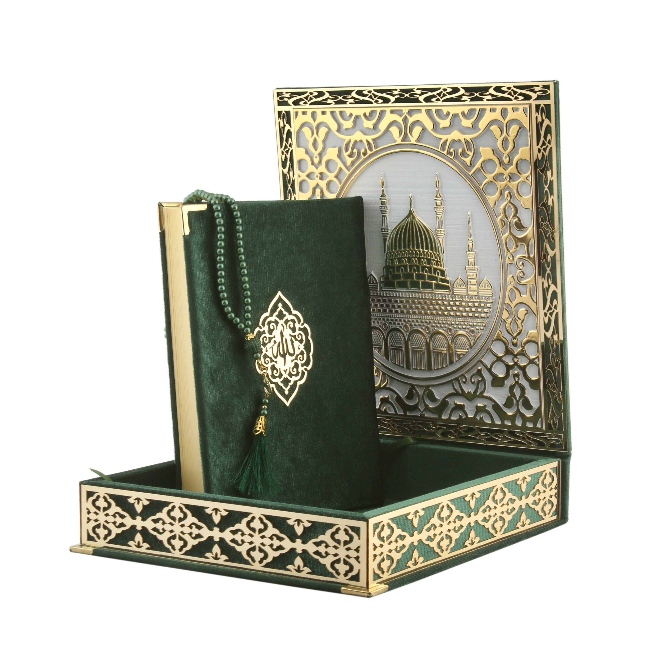 Lavish Kabah And Madinah Quran Gift Set 1057 Green 2