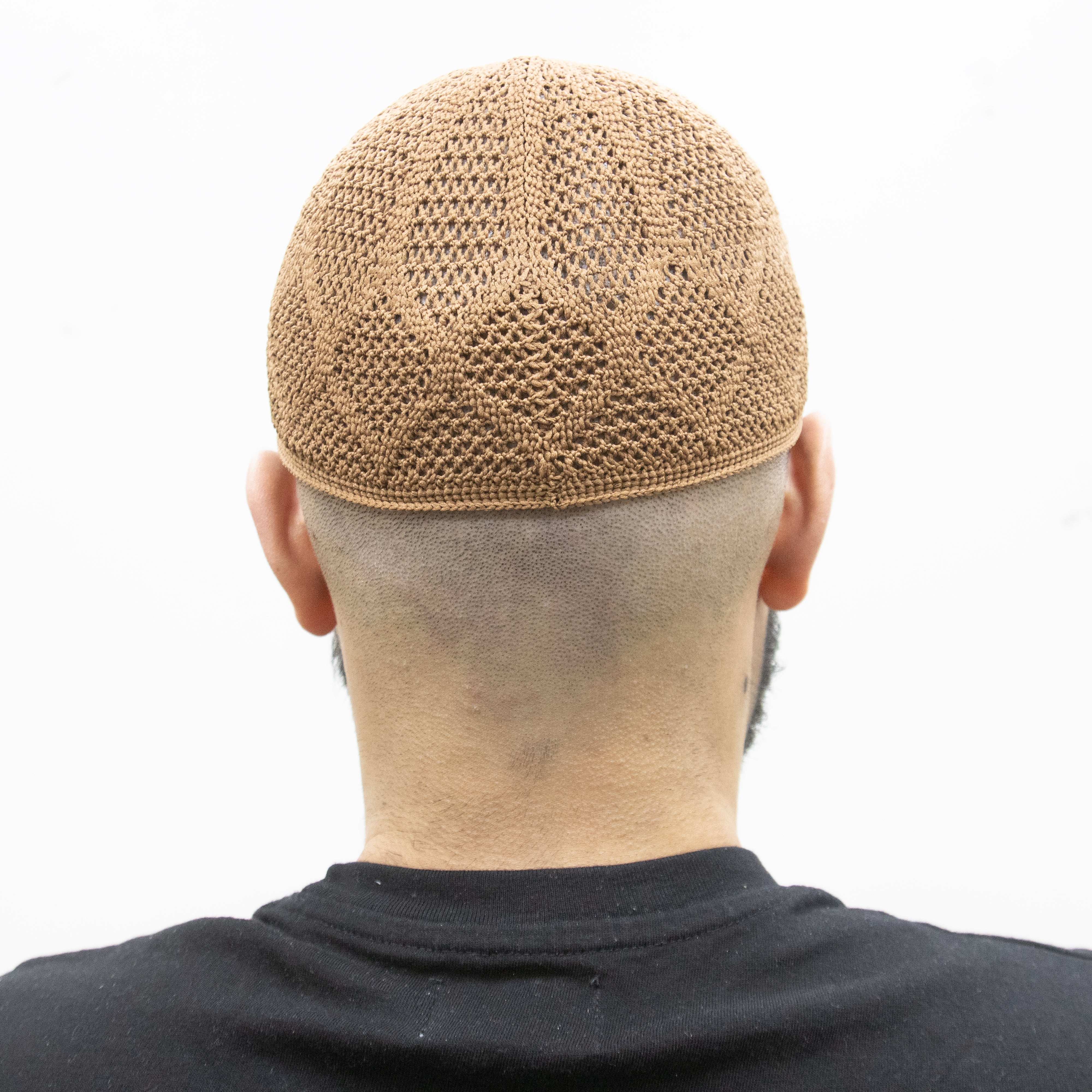 Mens Prayer Knitted Hat Chocolate Brown