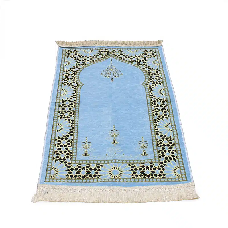 Kids Sky Blue Detailed Light Weight Prayer Mat