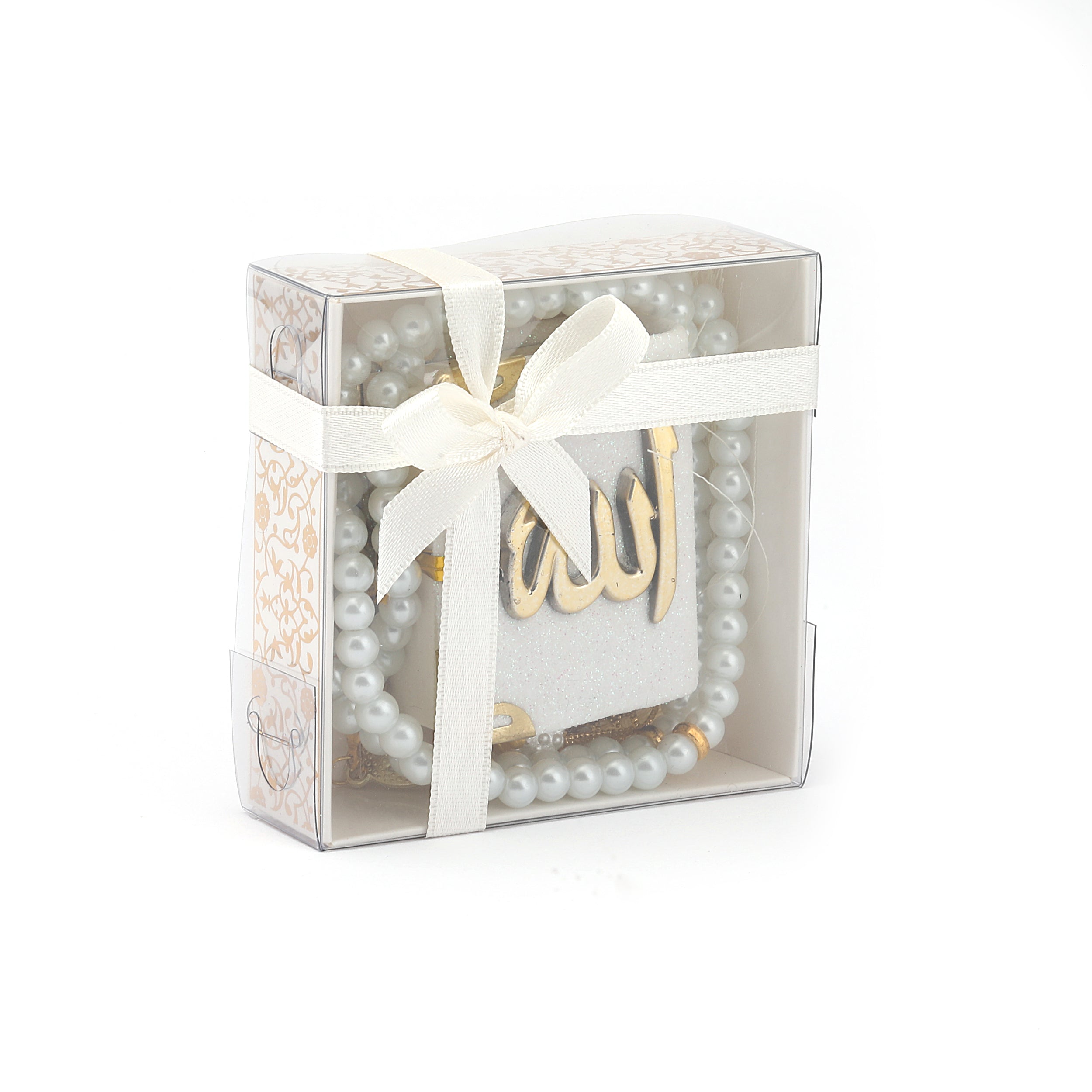 Mini Quran Hanger & 100 Bead Tasbih Gift Set Cream 0944