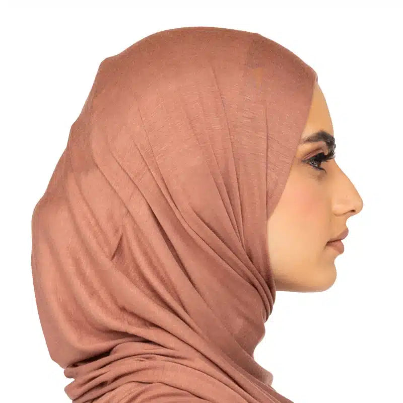 Elegant Jersey Hijab Faded Brown