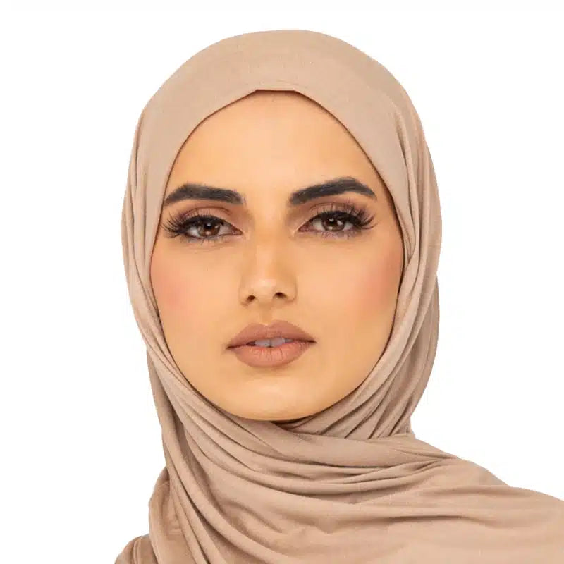 Elegant Jersey Hijab Tan
