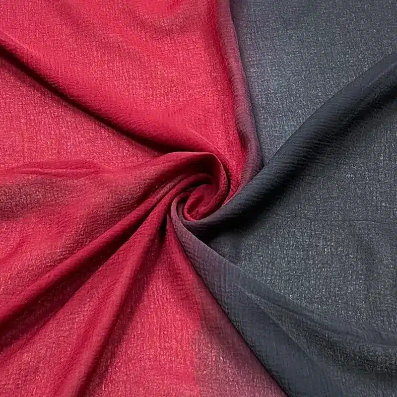 Ombre Silk Maroon ; Black Chiffon Hijab