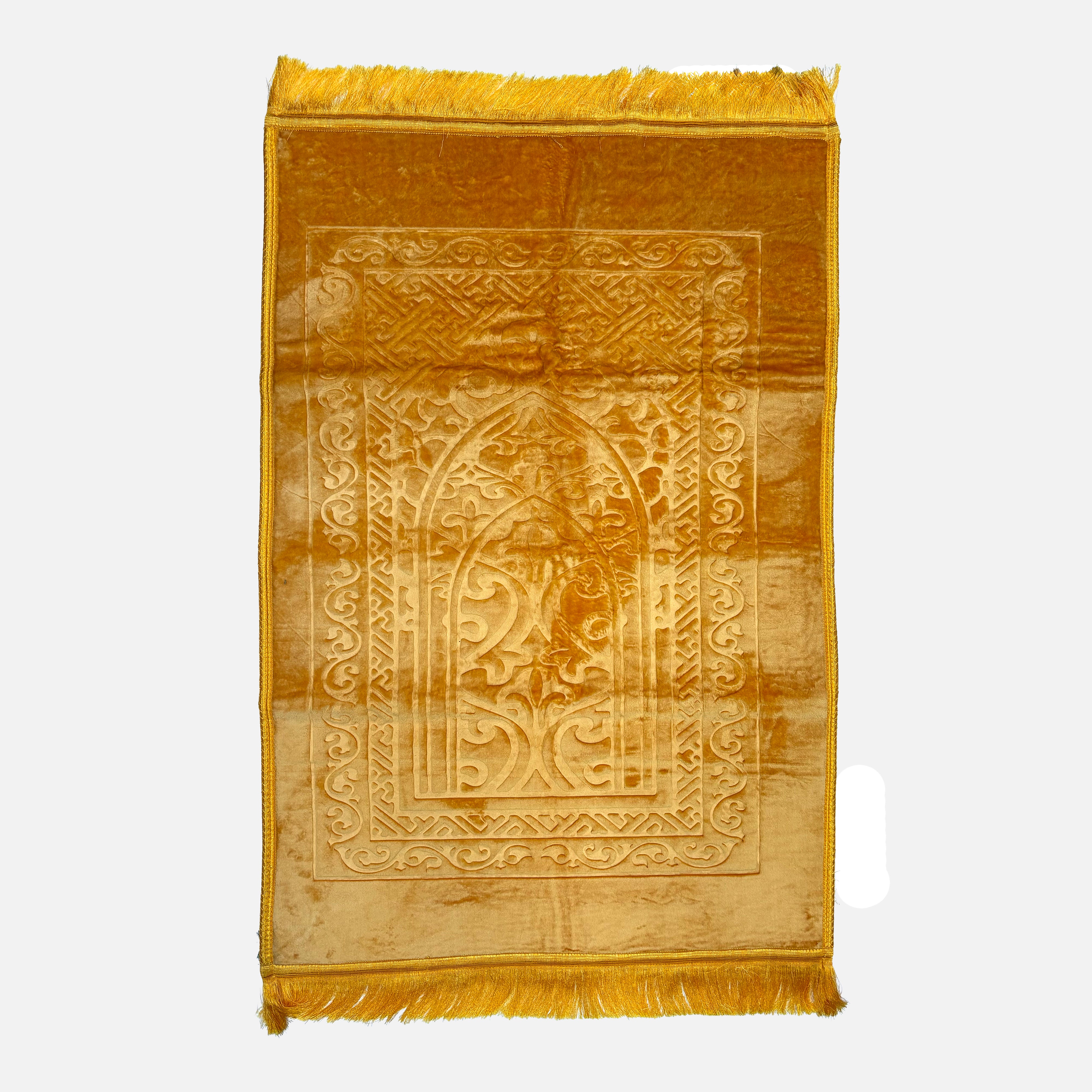 Velvet Brushed Plain Prayer Mat Yellow
