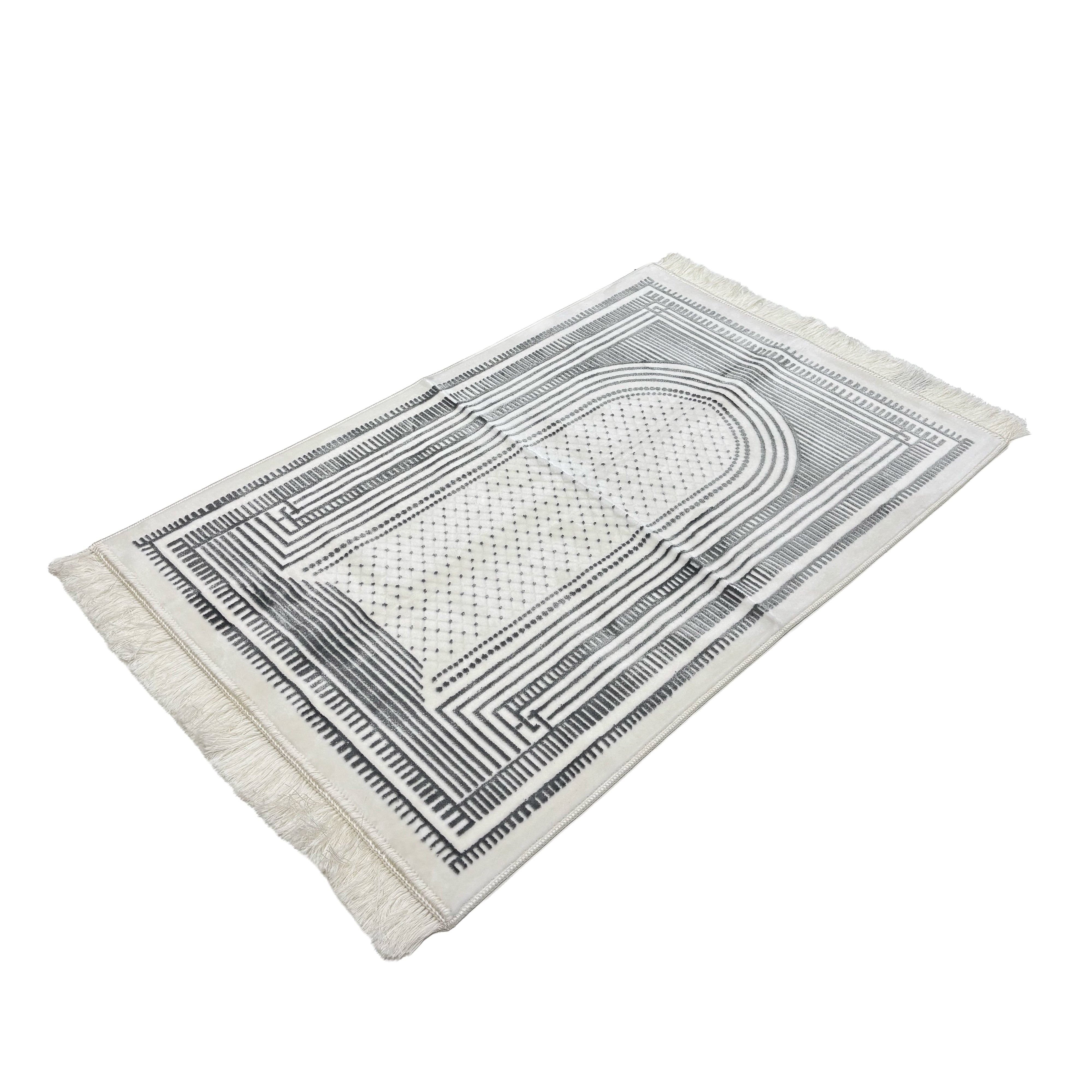 Adel Seccade Grey & White Prayer Mat
