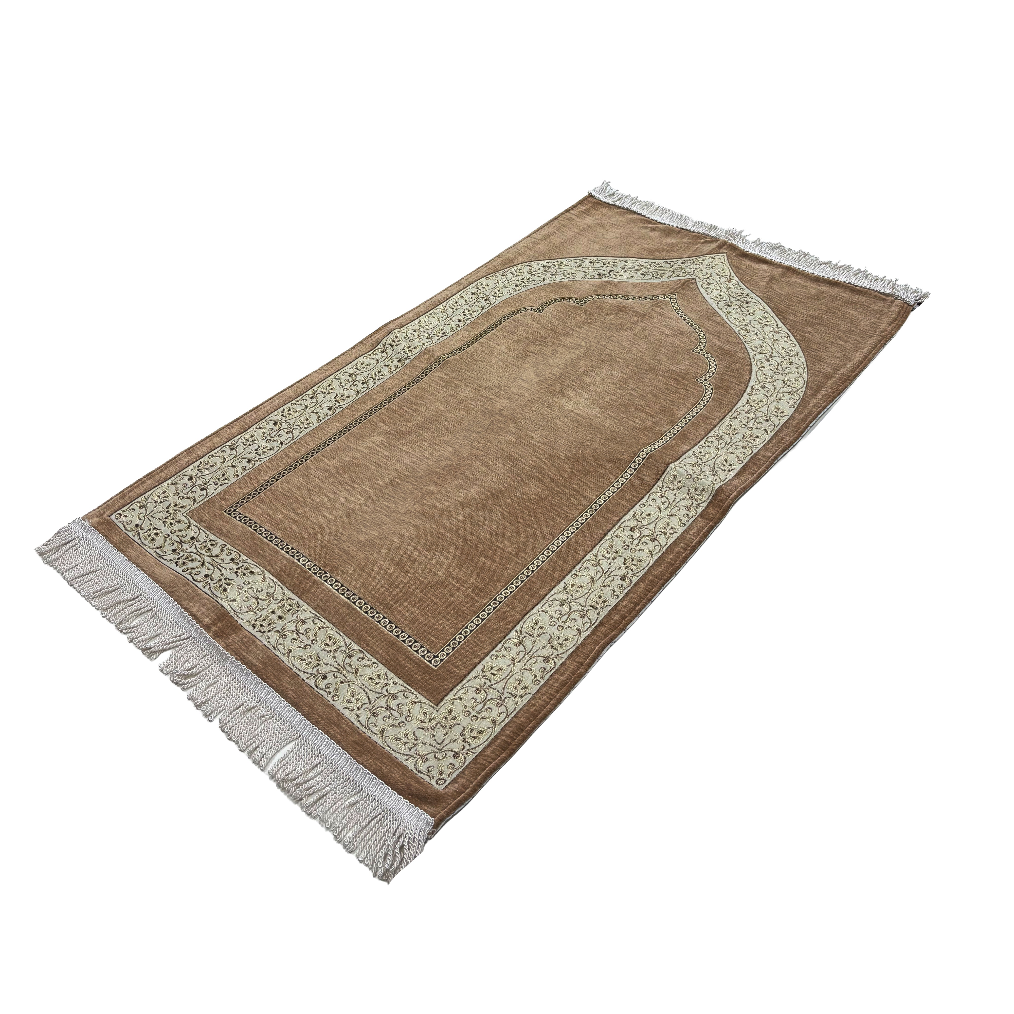 Luxury Chenille Asel Prayer Mat Gold 11104-9