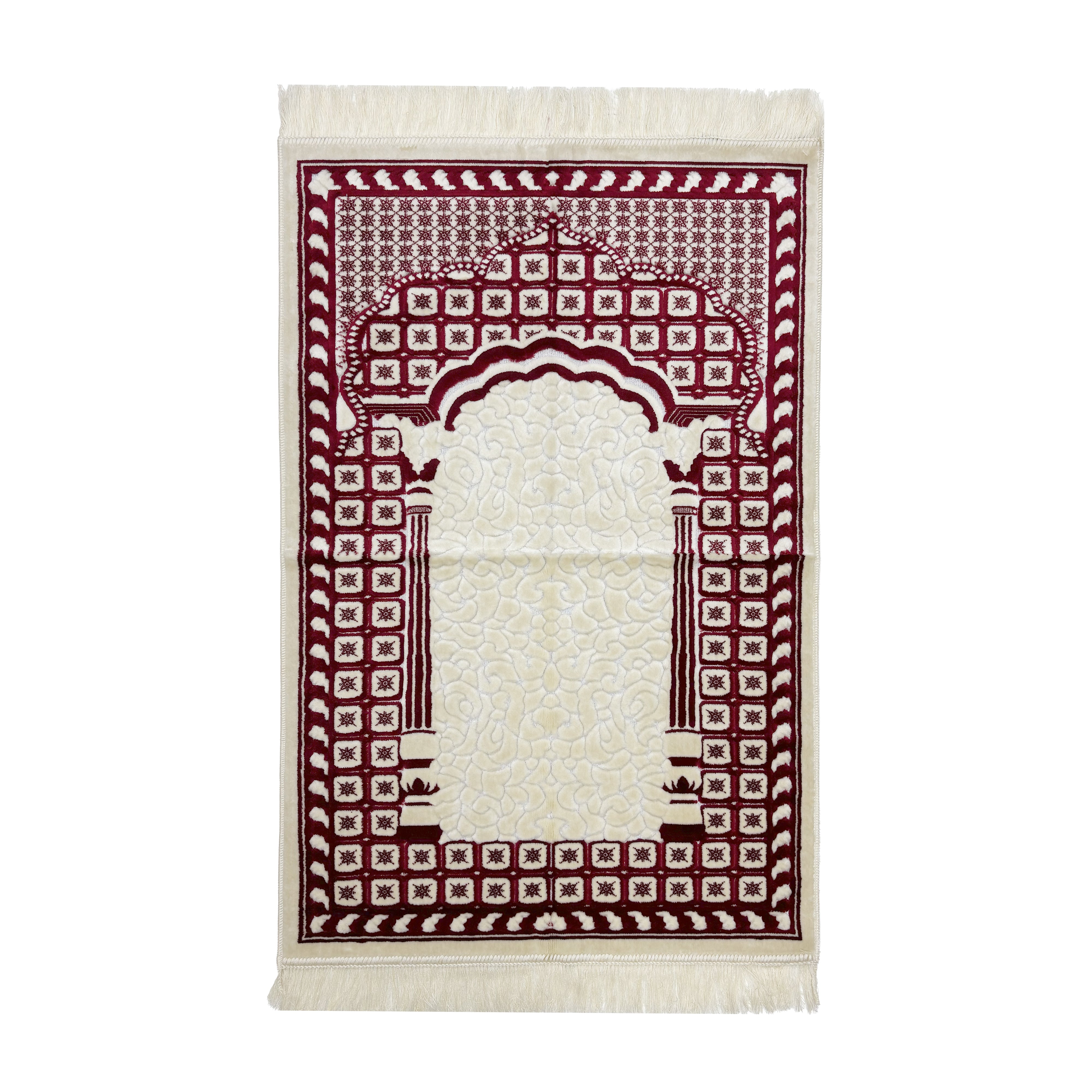 Sinna Seccade White & Red Prayer Mat