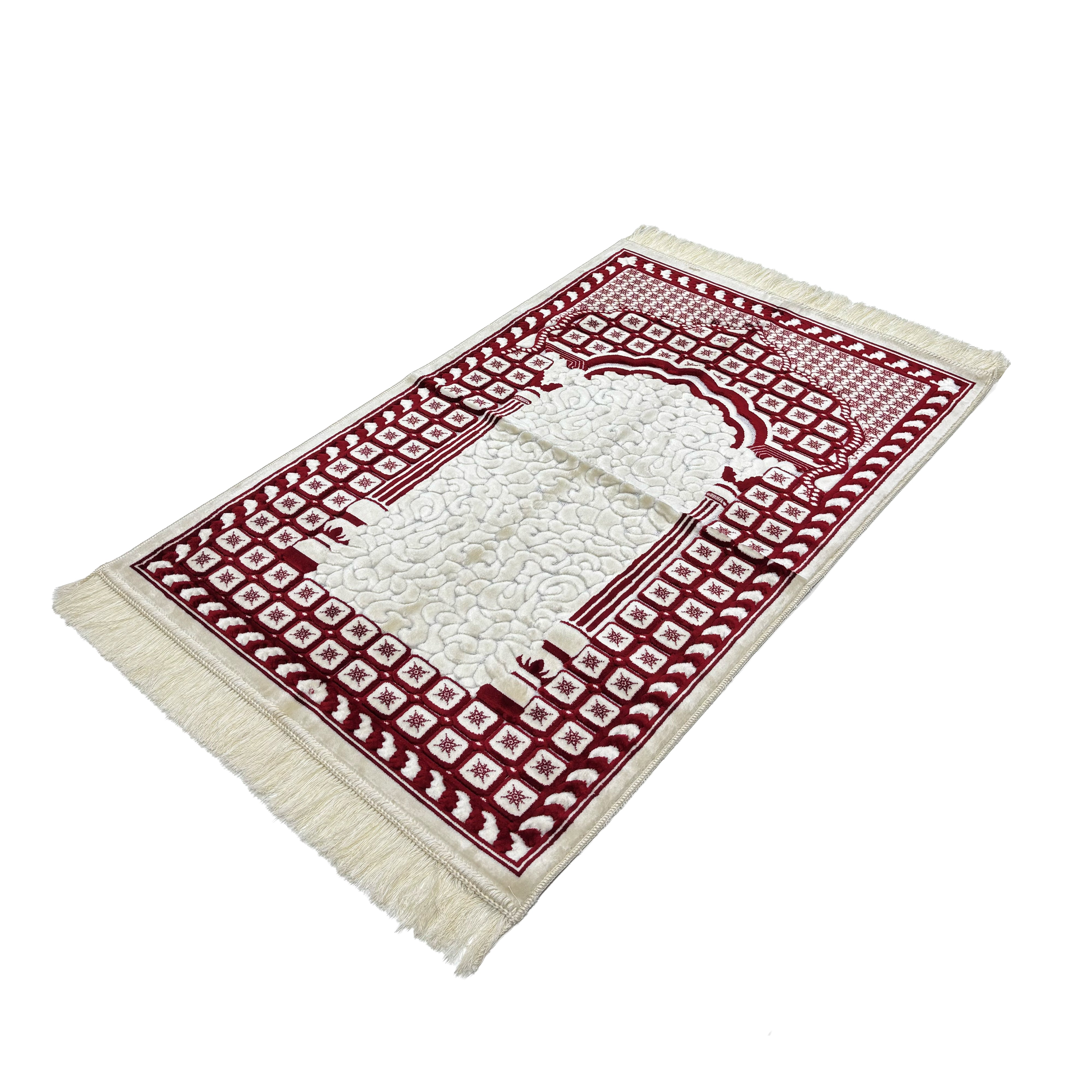 Sinna Seccade White & Red Prayer Mat
