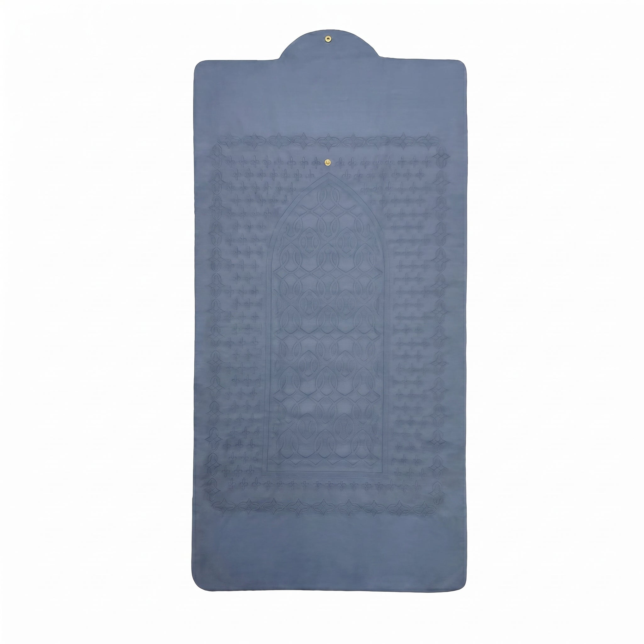 Button Fastening Roll-Up Prayer Mat Bluish Grey