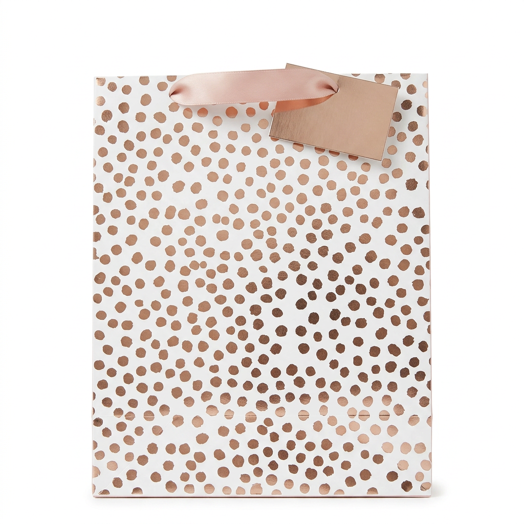 Pink & White Confetti Dot Gift Bag - Medium