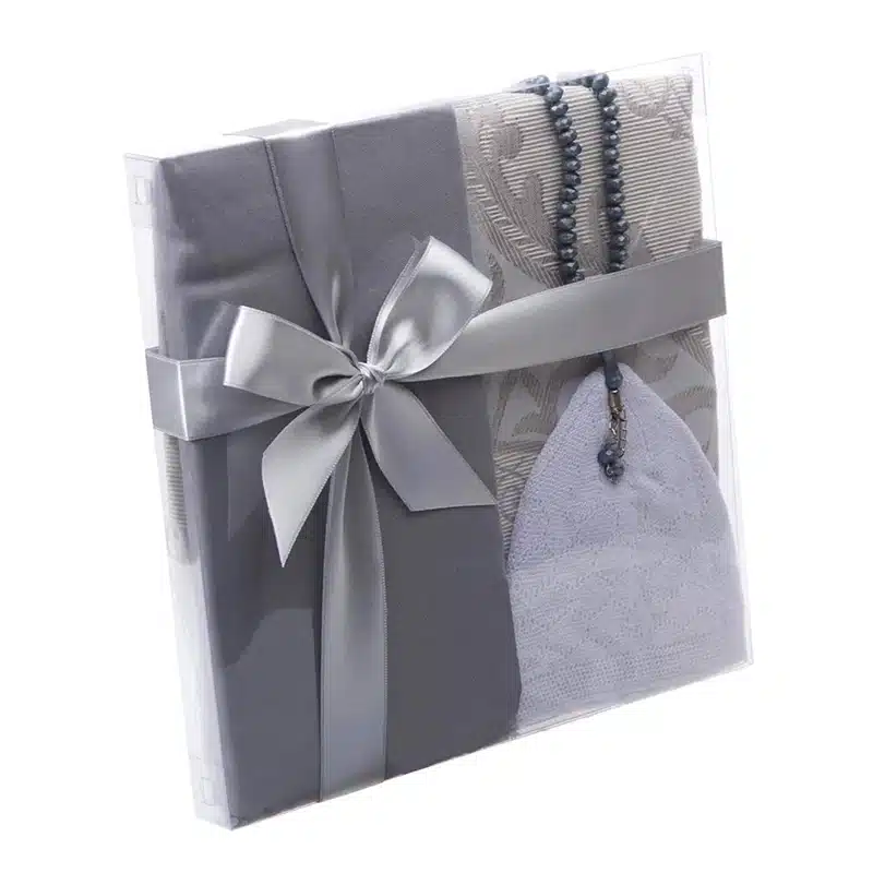 Grey Prayer Hat & Prayer Mat Gift Set