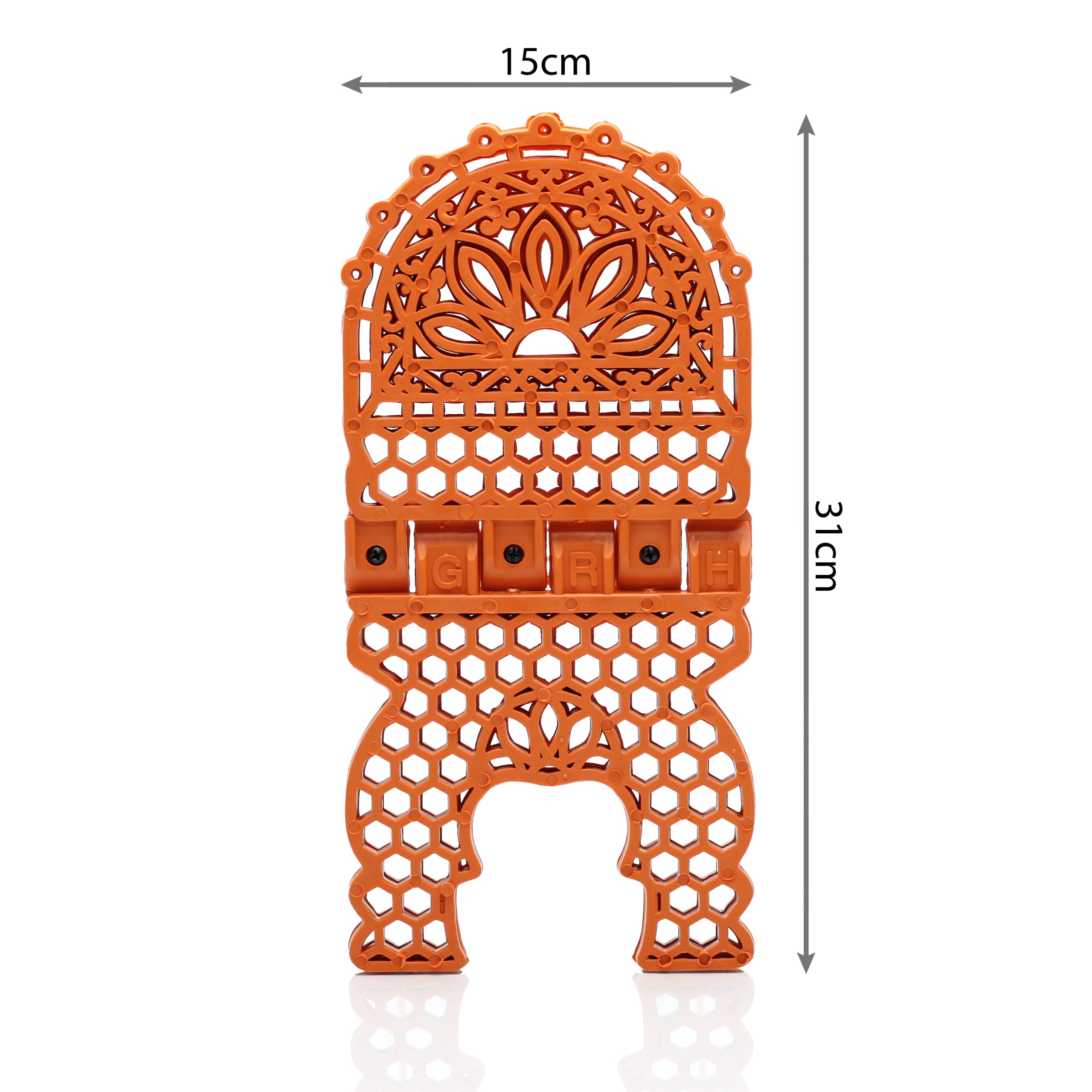 Orange Filgree Pattern Plastic Rehal