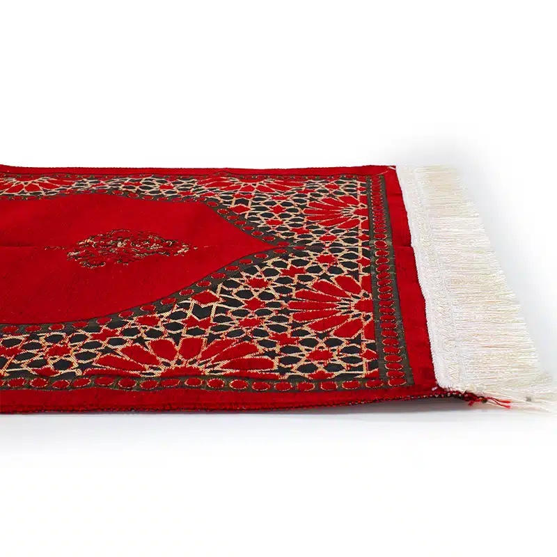 Kids Red Detailed Light Weight Prayer Mat